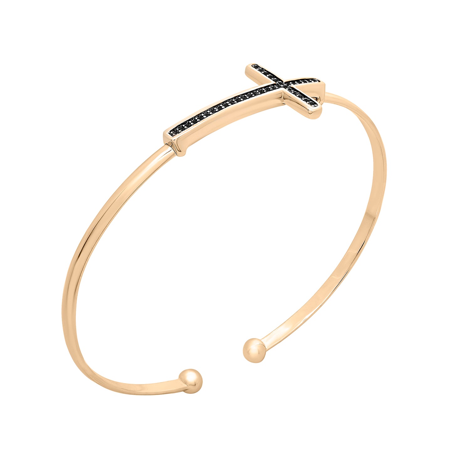 Gold Bruna Diamond Cross Bangle Bracelet