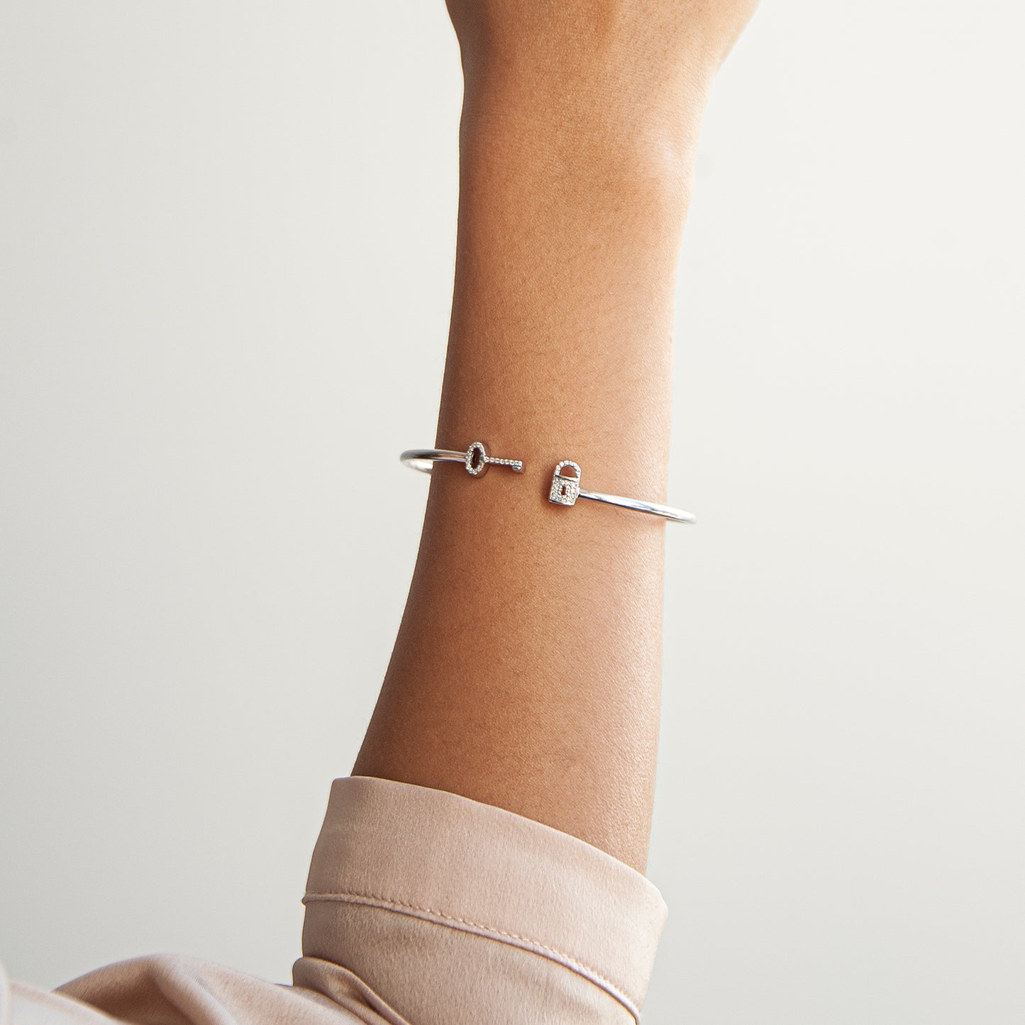 Beth Key & Lock Bangle in Hand