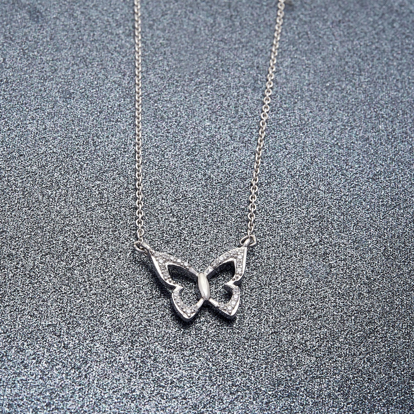 Farfalla Butterfly Diamond Necklace With Gold Chain