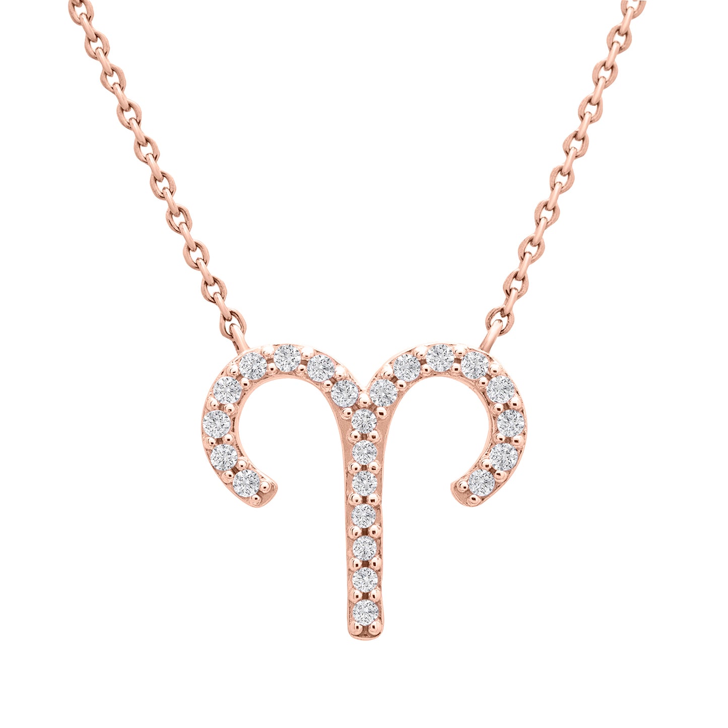 Aries Zodiac Diamond Necklace in Gold color