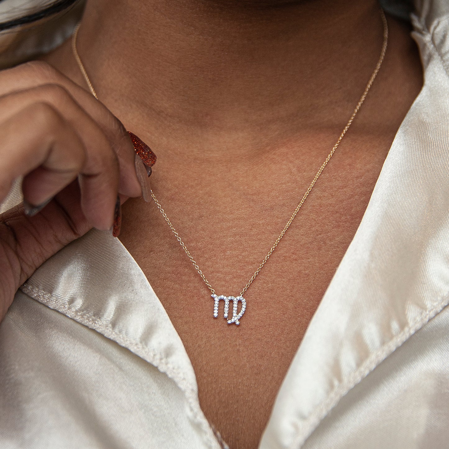 Virgo Zodiac Diamond Necklet