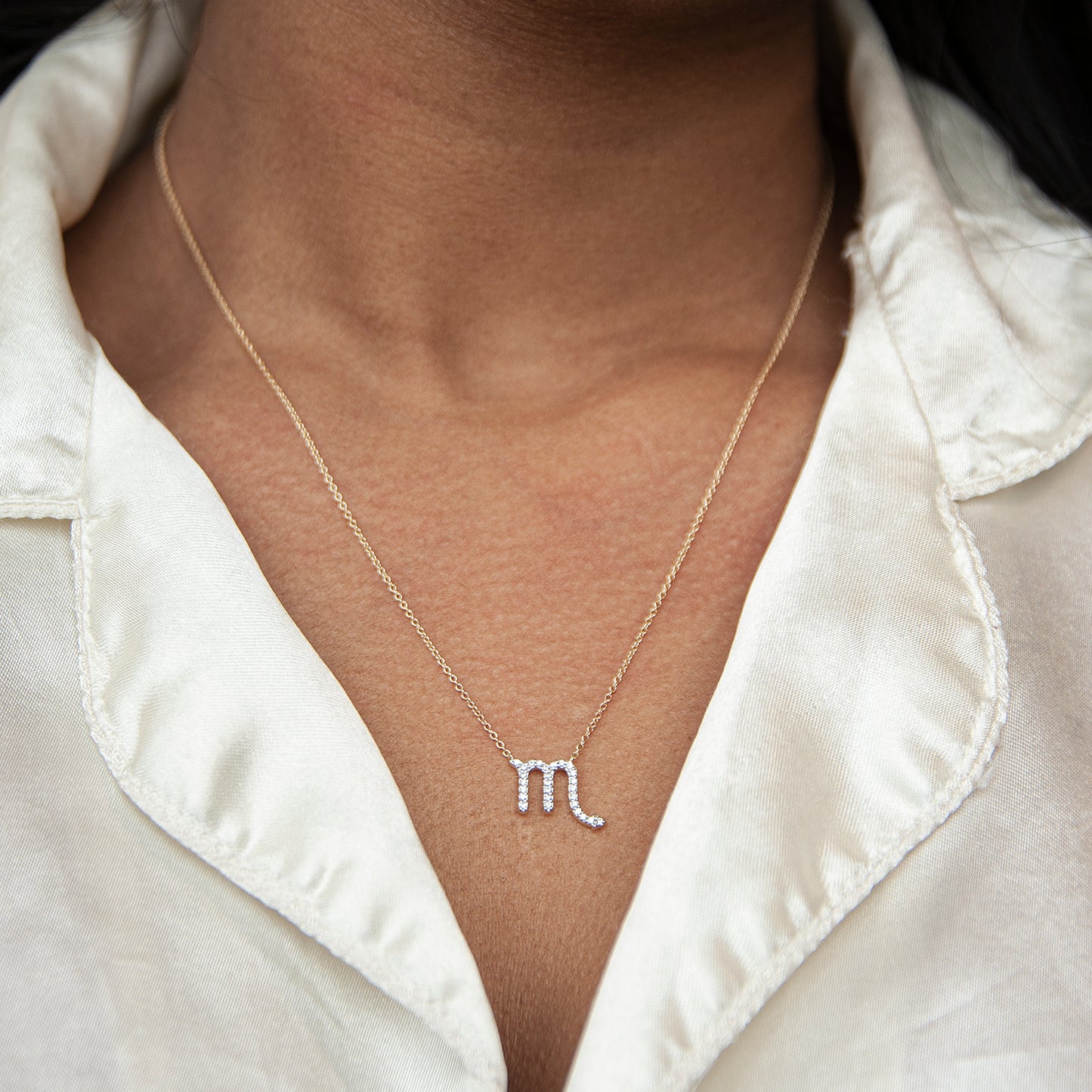 Scorpio Zodiac Necklace with Diamonds