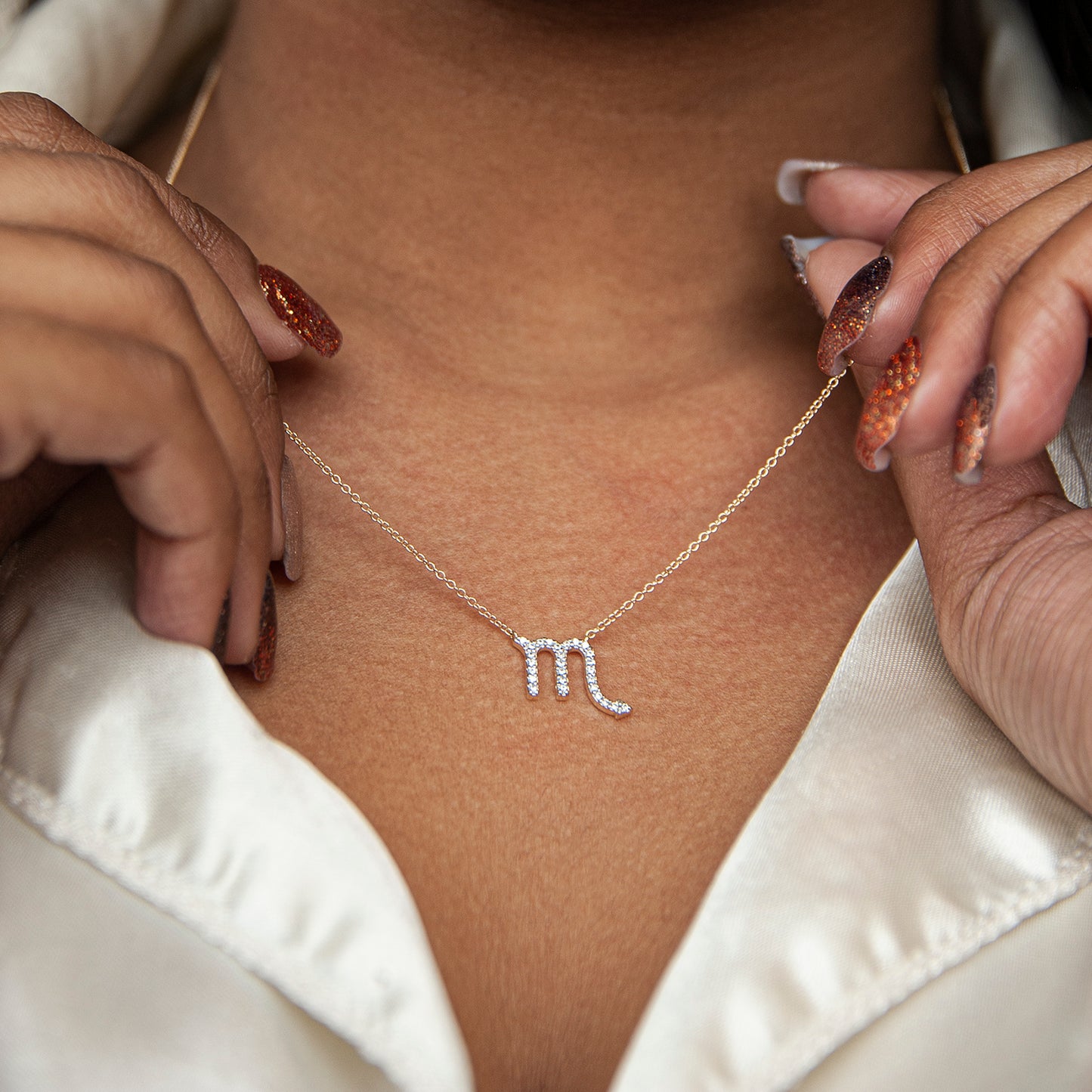 Scorpio Zodiac Diamond Necklace for Neck