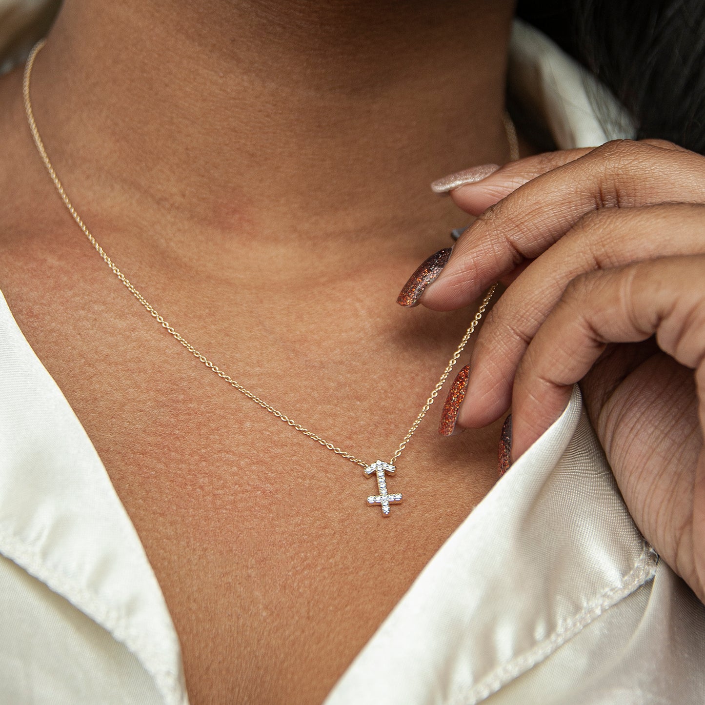 Sagittarius Zodiac Diamond Necklace for Neck