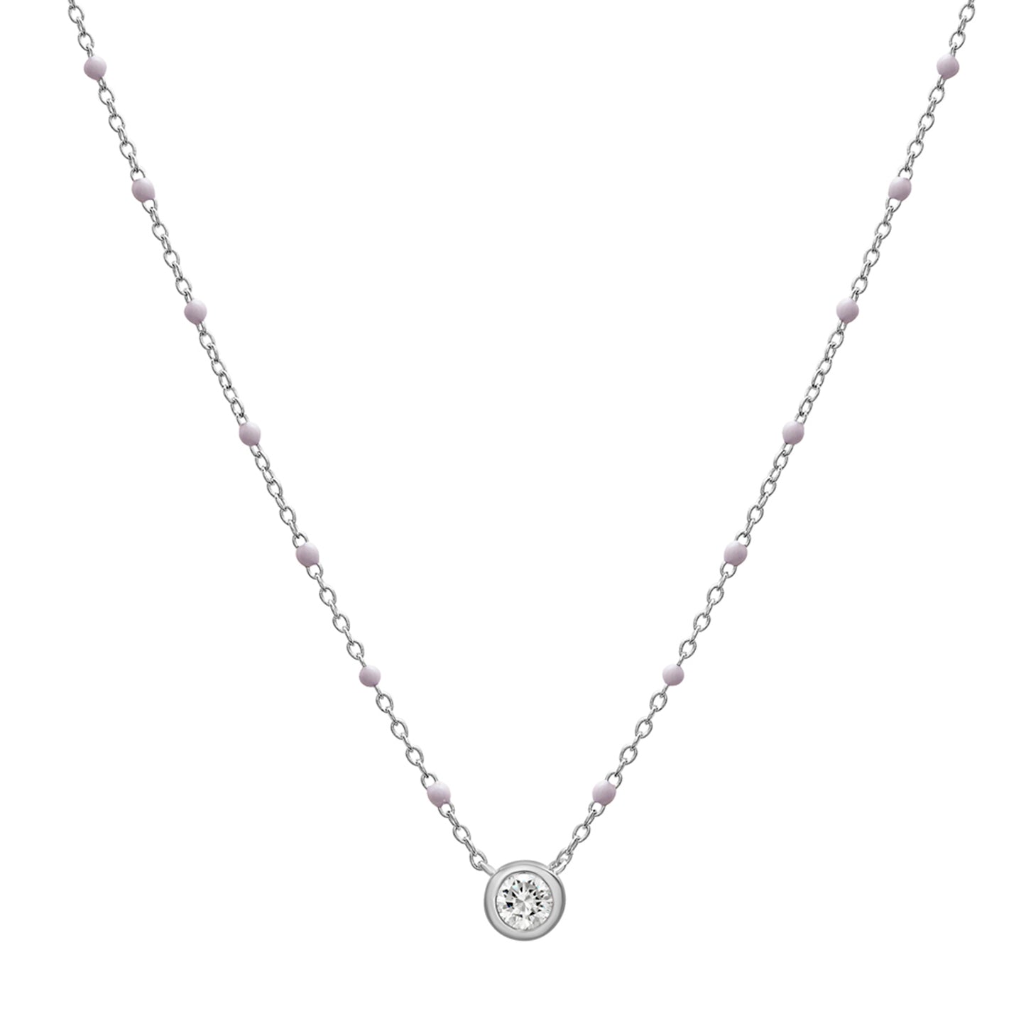 Birthstone Enamel Necklaces in Gray stone