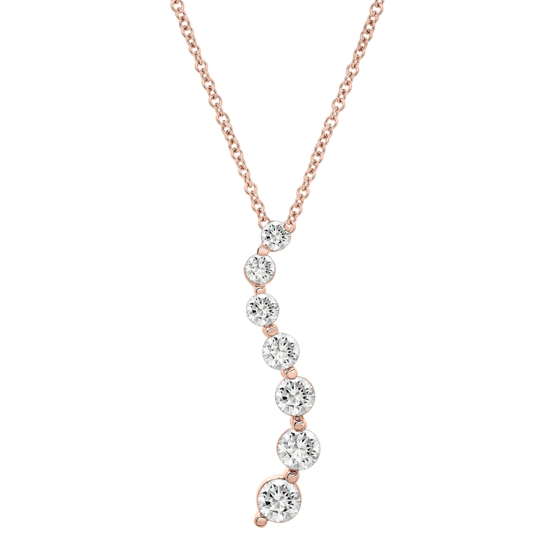 Pluie Diamond Pendant in Rose Gold