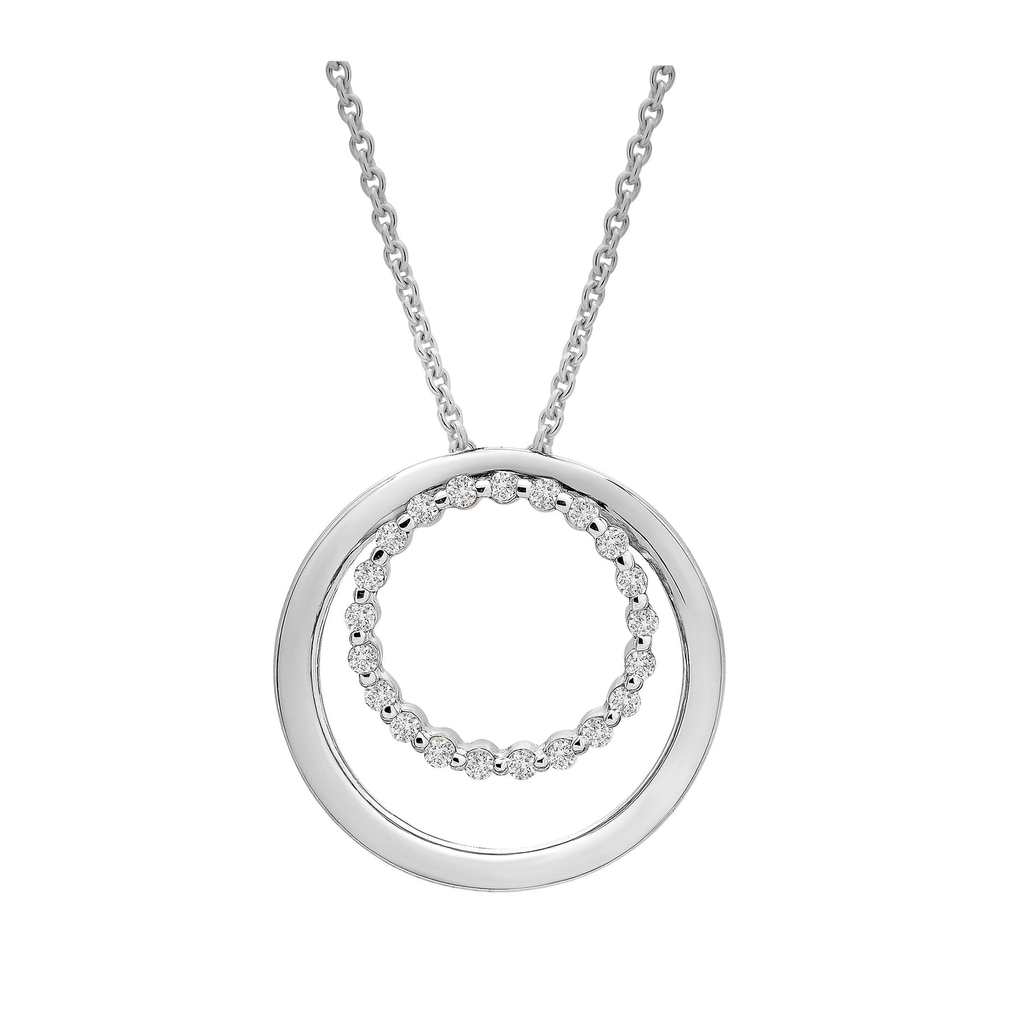 Pascha Diamond Round Pendant in White Gold
