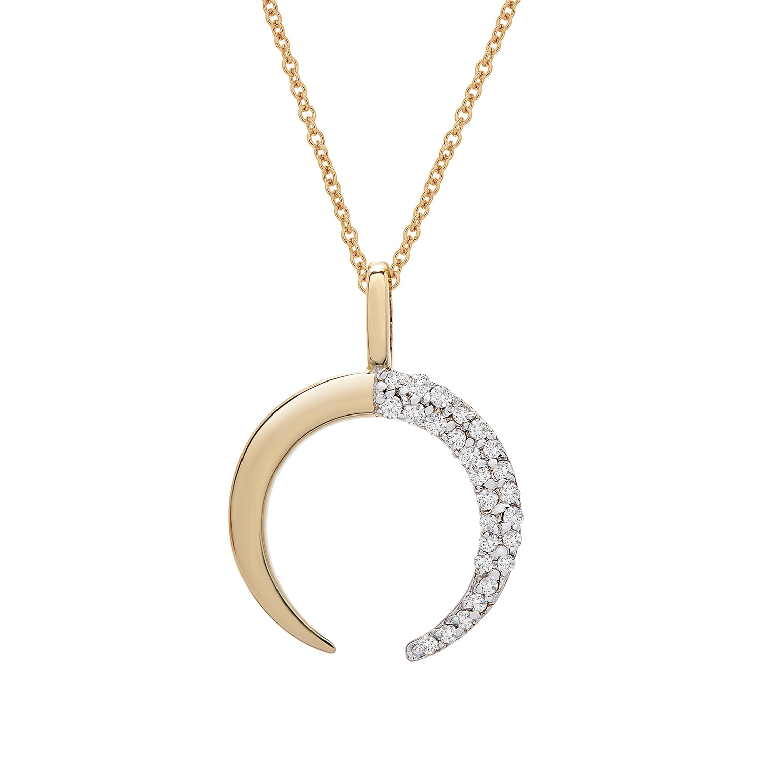 Perla Diamond Moon Crescent Pendant