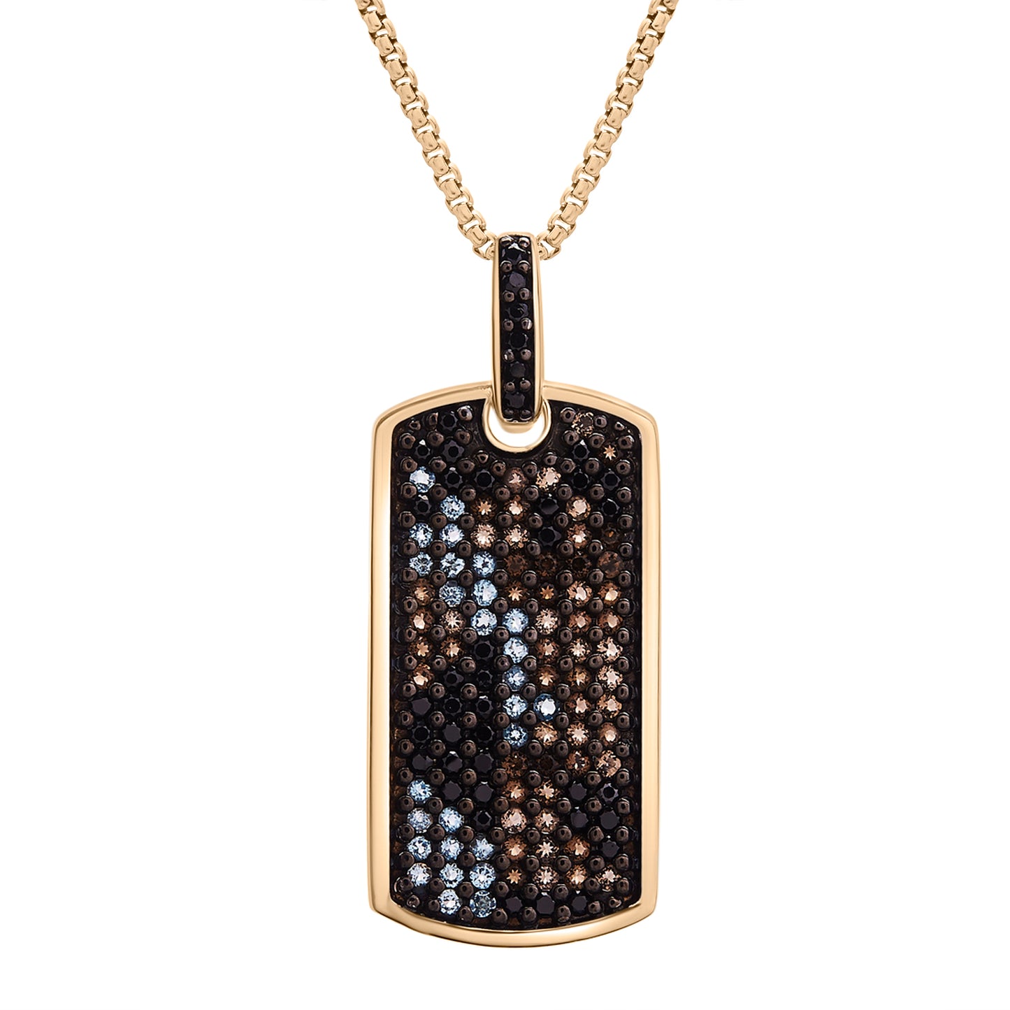 Golden Chain Camo Dog Tag Pendant