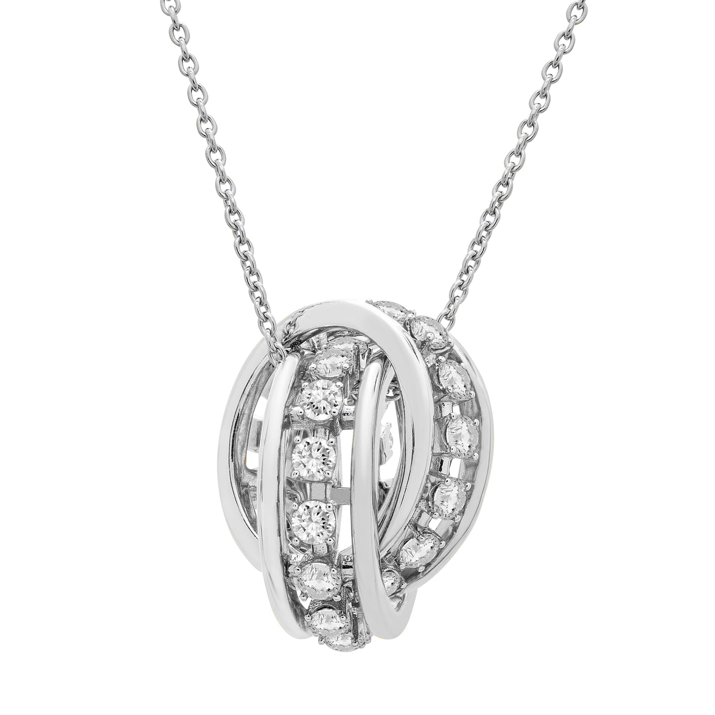 Prystn Pendant in White Gold