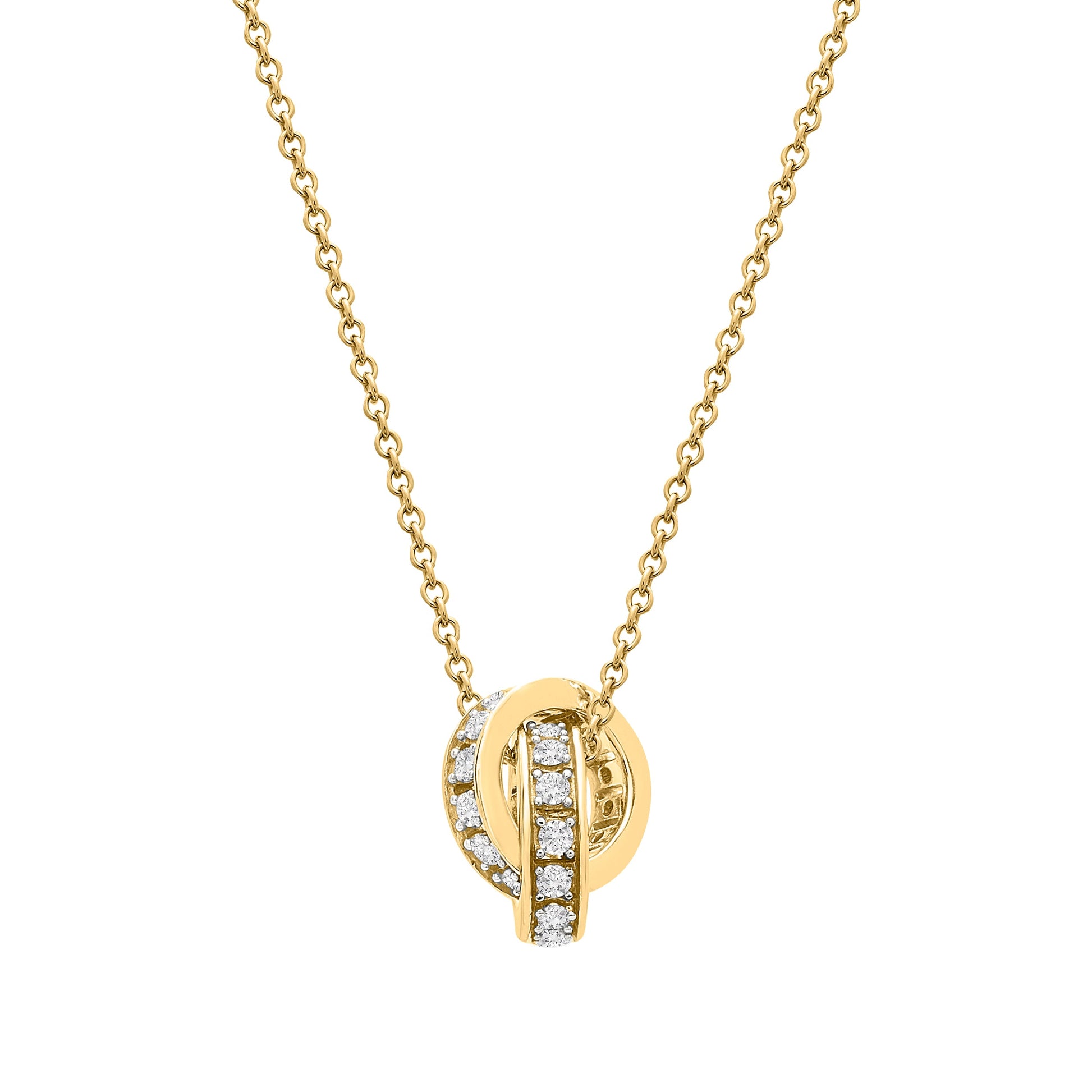 Precious Signature Pendant in Yellow Gold