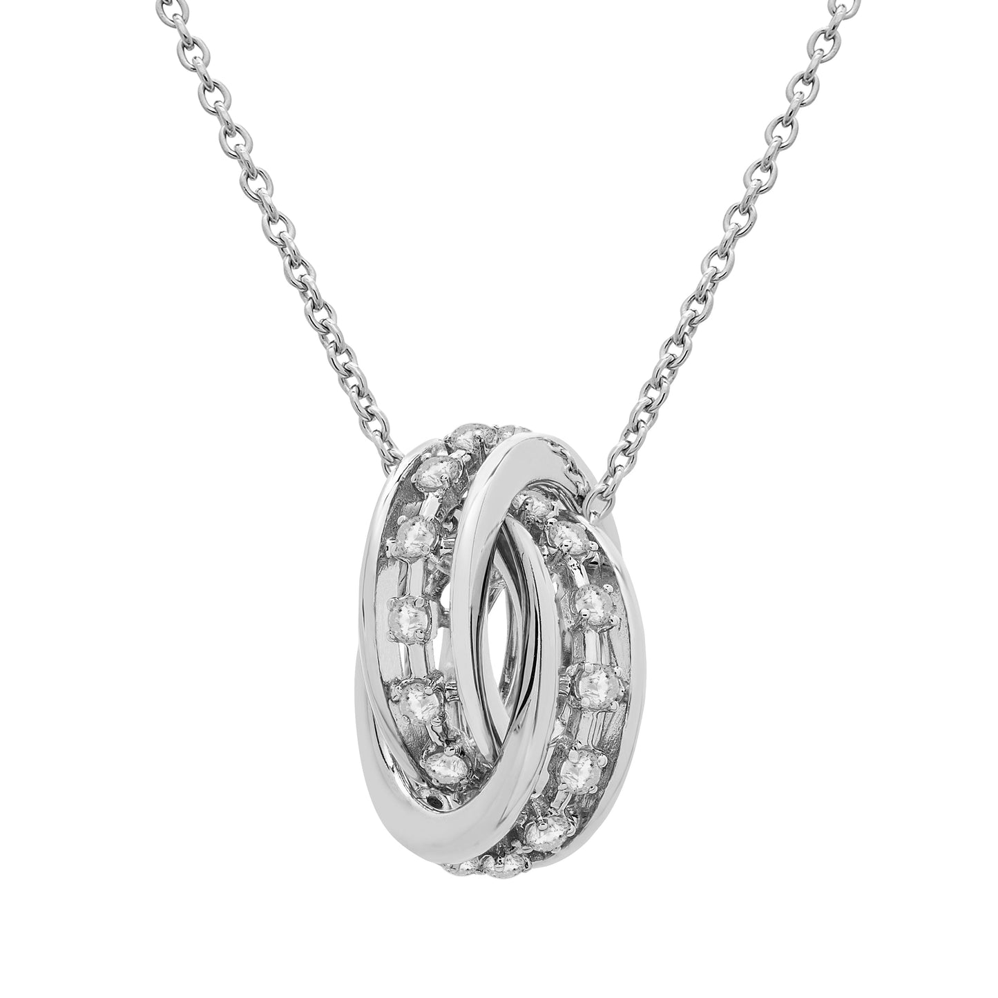 Prystn Petite Pendant in White Gold