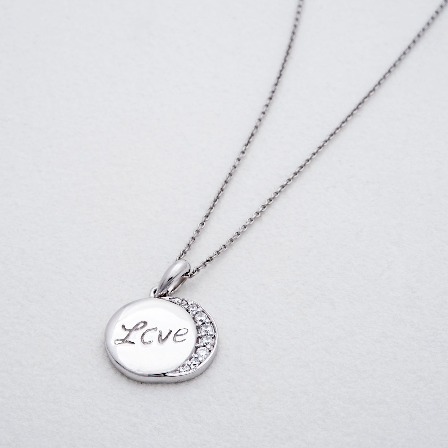 Paj Round Love Pendant with Diamonds