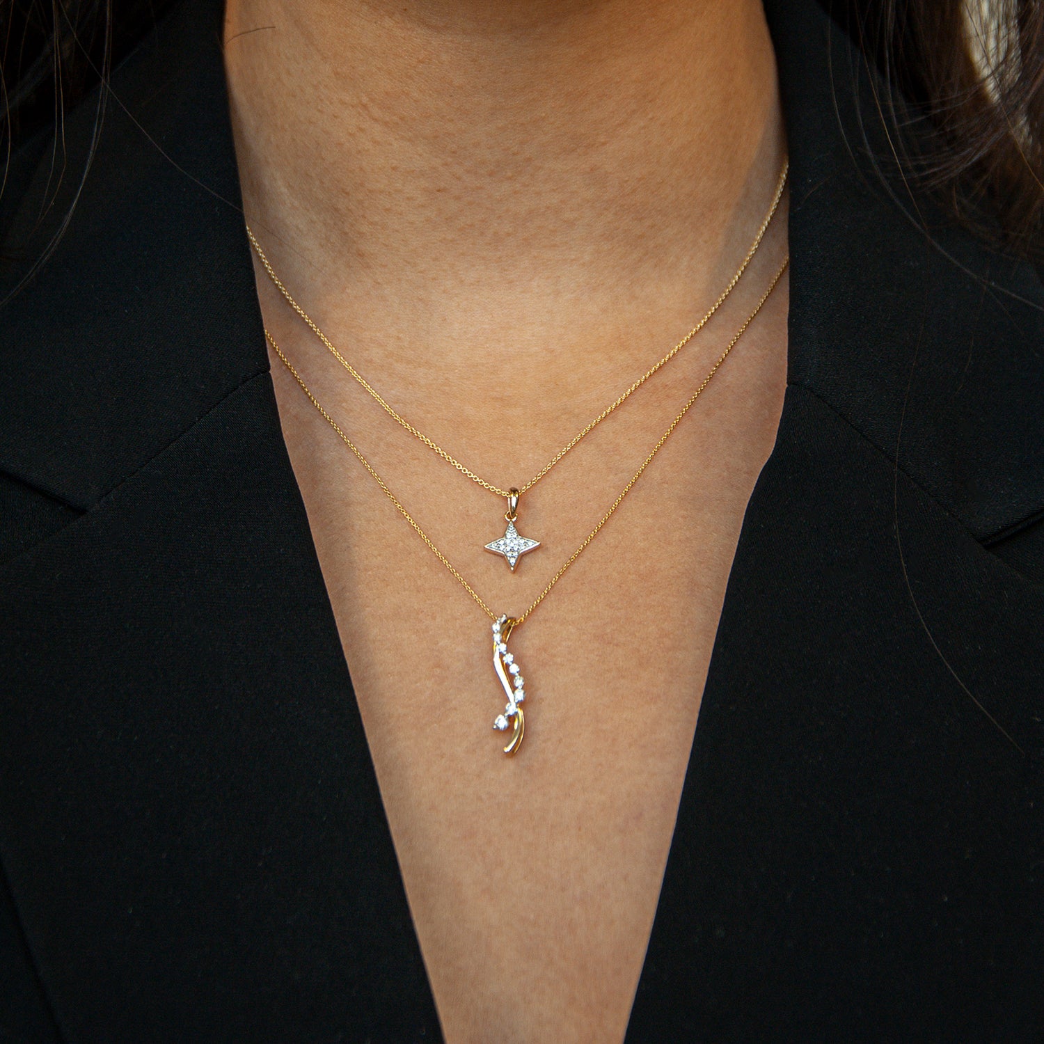 Prima Diamond Star Pendant for Neck