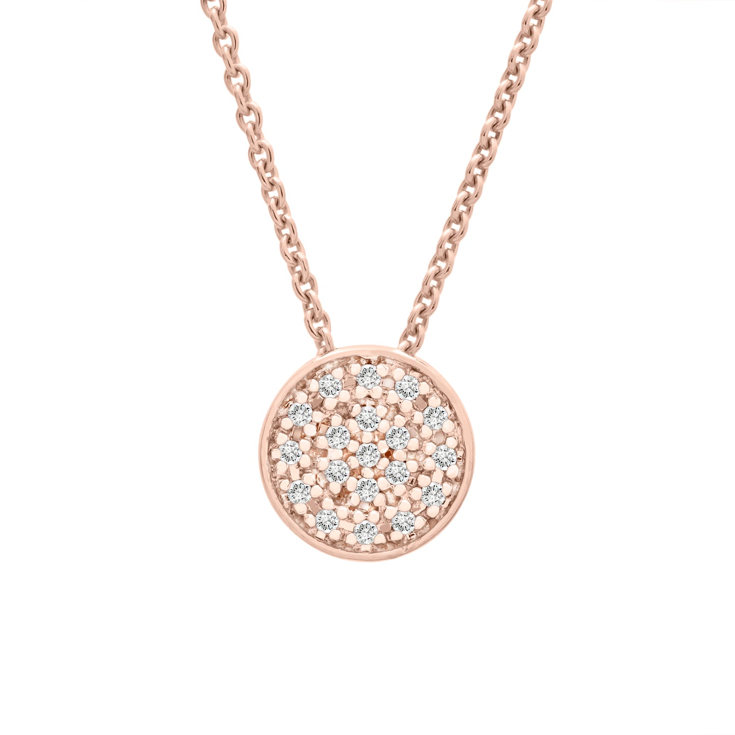 Poppy Round Diamond Pendant in Rose Gold