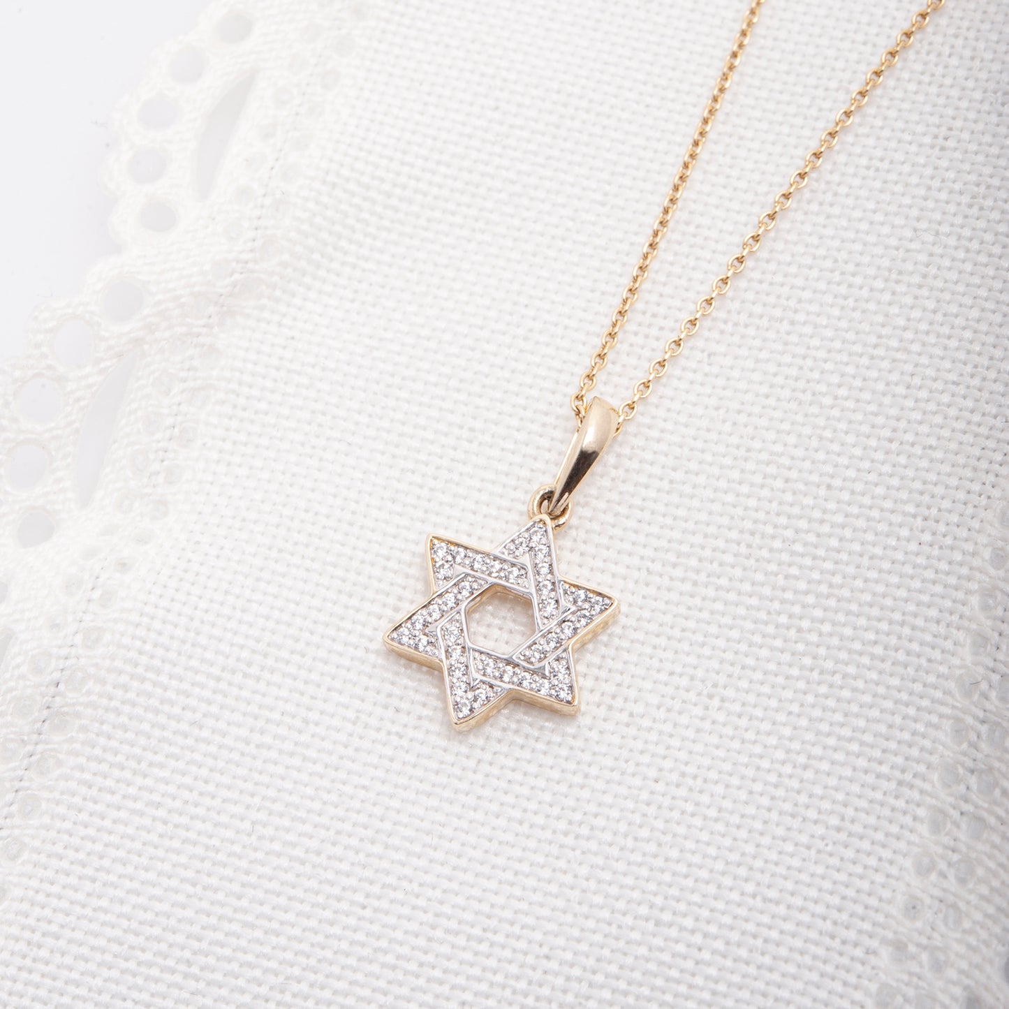 Perry Diamond Star of David Pendant in Yellow Gold