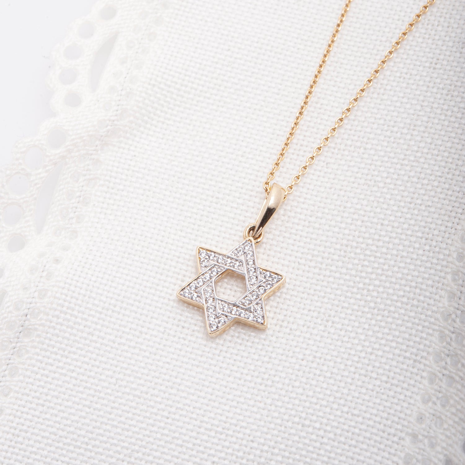 Perry Diamond Star of David Pendant in Yellow Gold