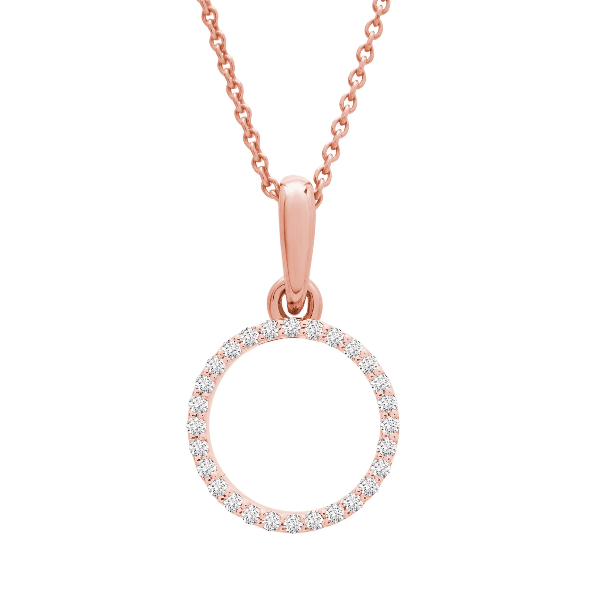 Petra Diamond Round Pendant in Rose Gold