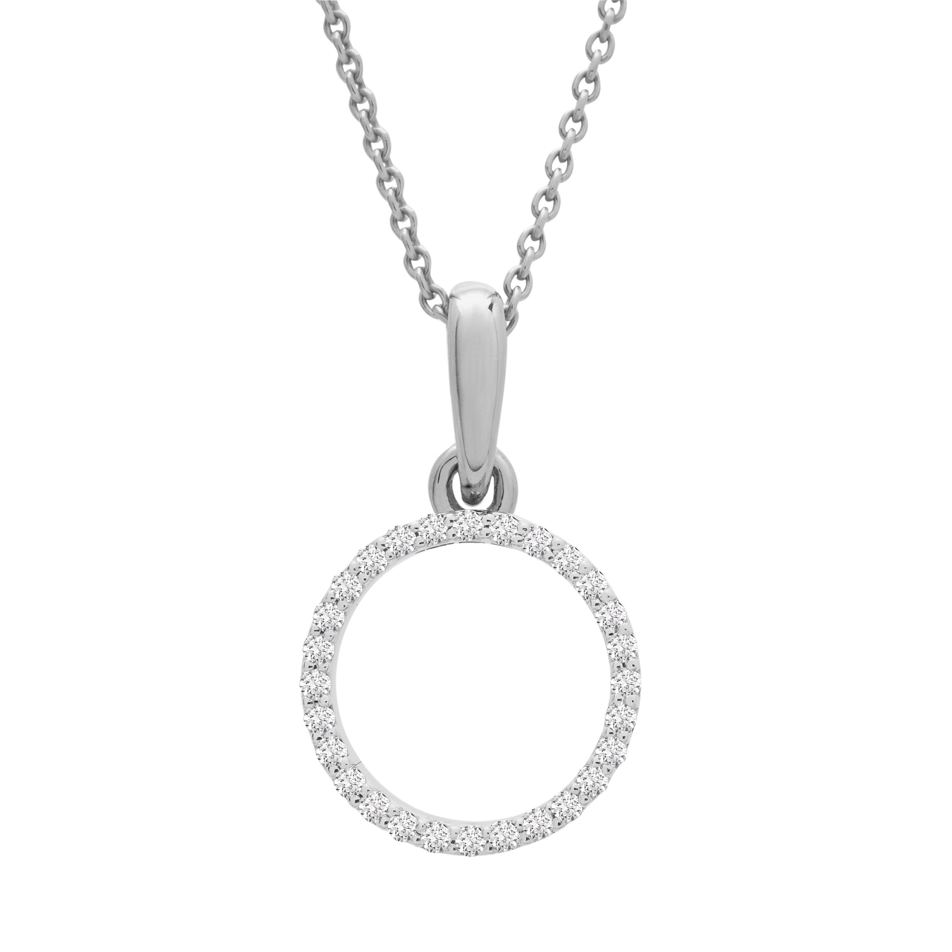 Petra Diamond Round Pendant in White Gold