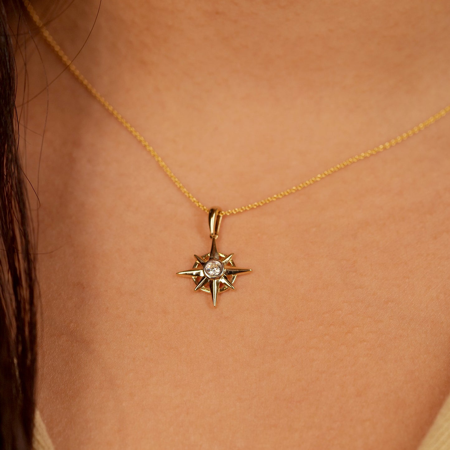 Phoenix Compass Diamond Pendant for Neck