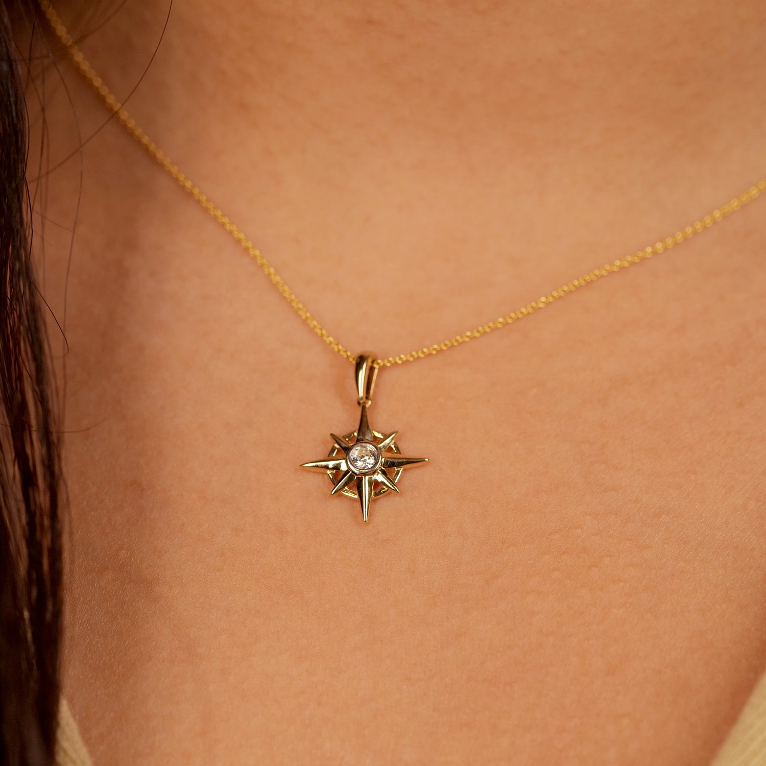 Phoenix Compass Diamond Pendant for Neck