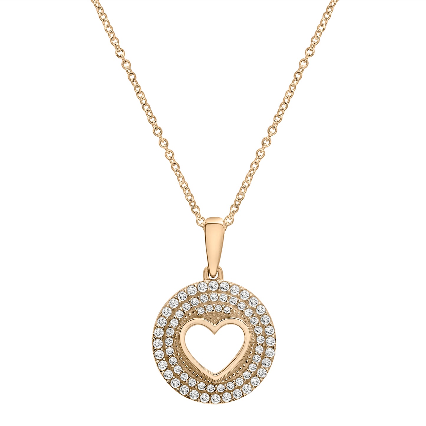 Pia Open Heart Diamond Circle Pendant
