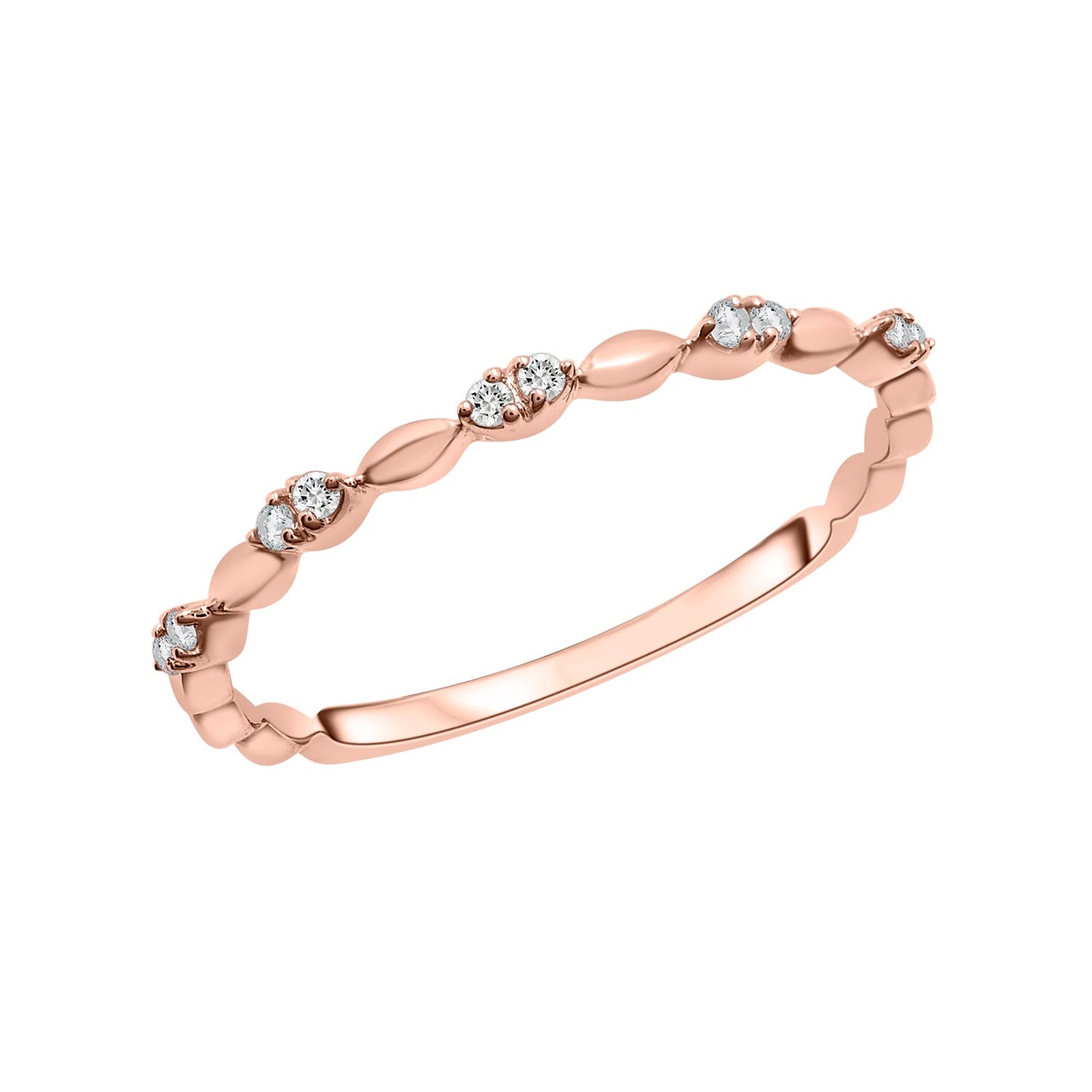 Rose Row Diamond Ring in Rose Gold