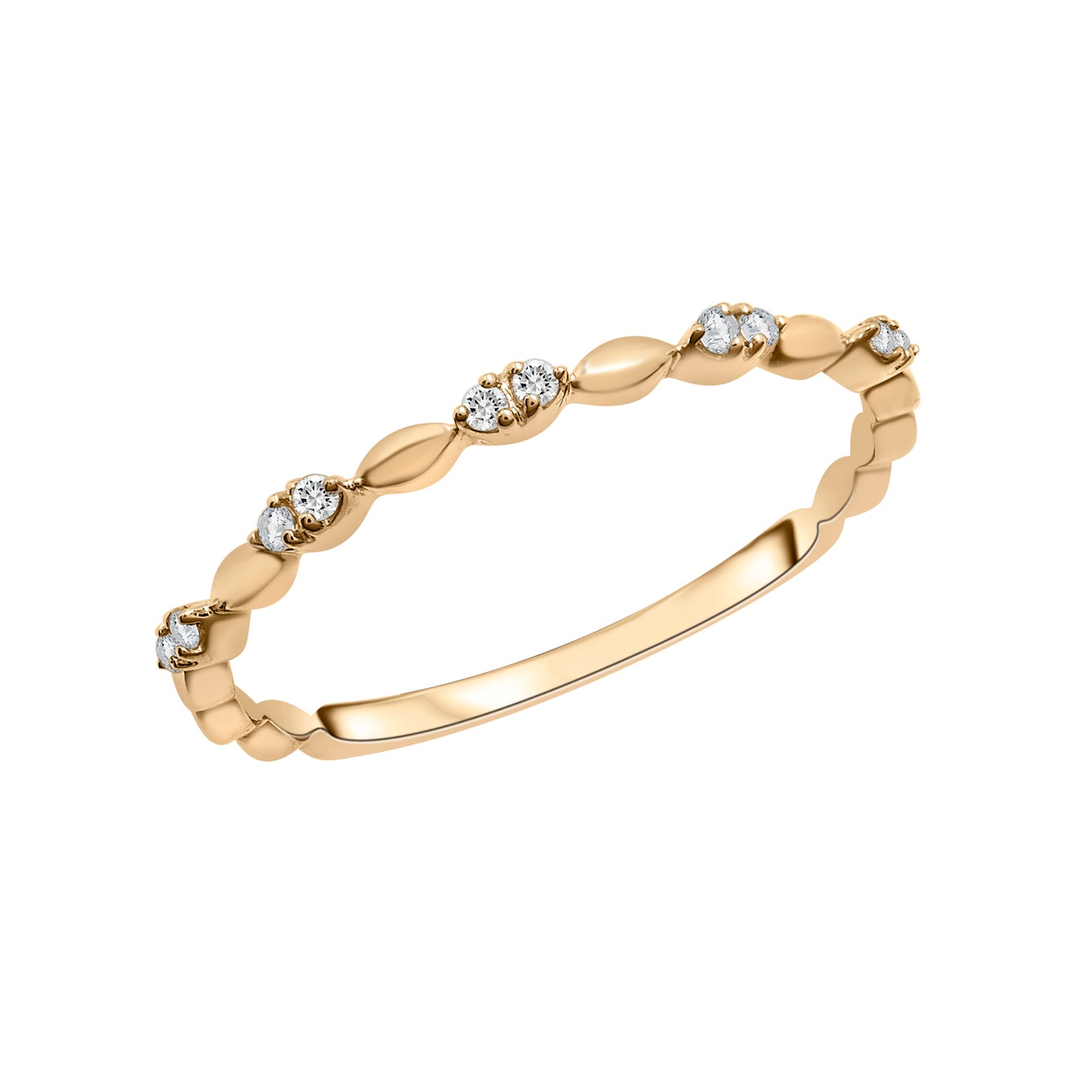 Rose Diamond Row Ring