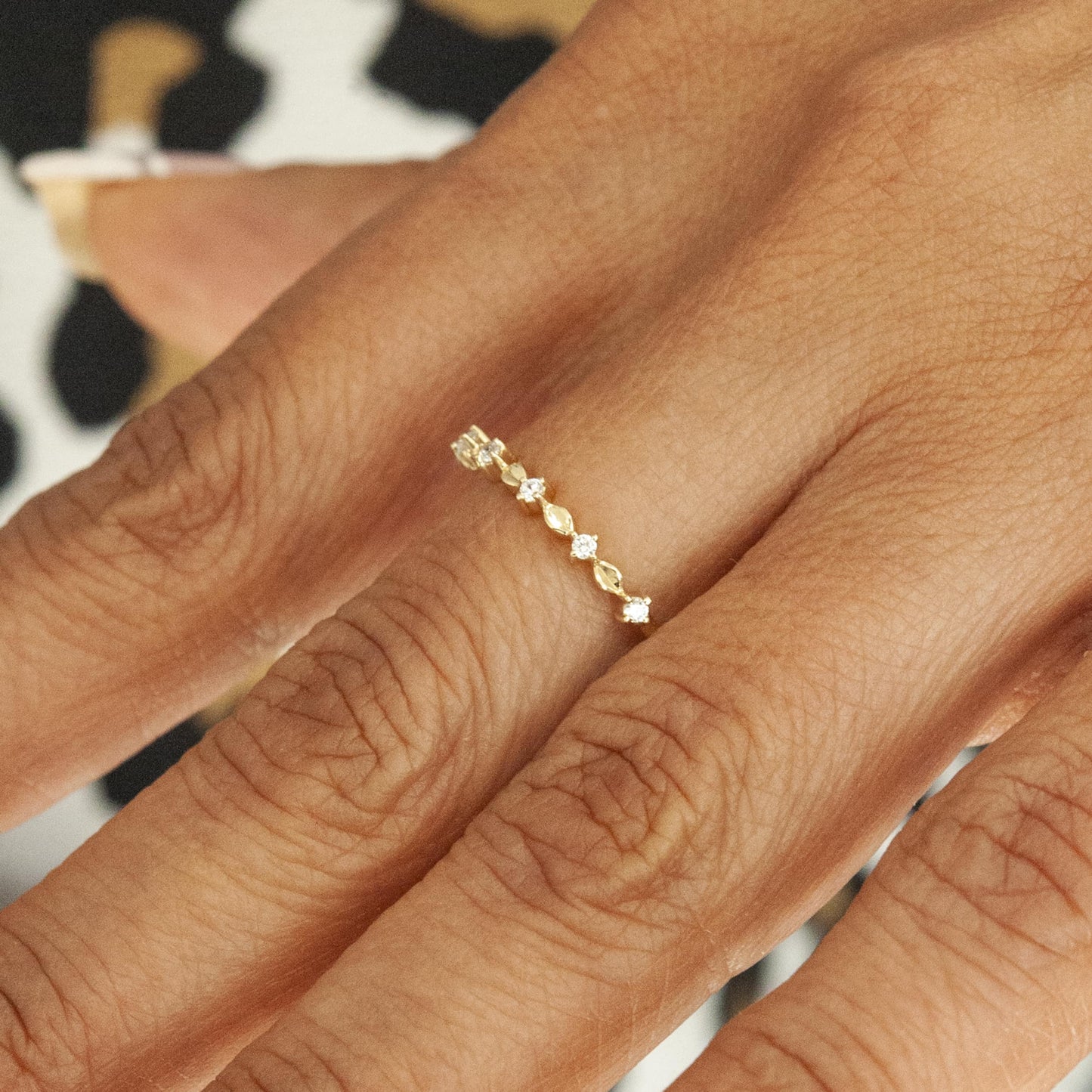 Reina Diamond Row Ring for Hand
