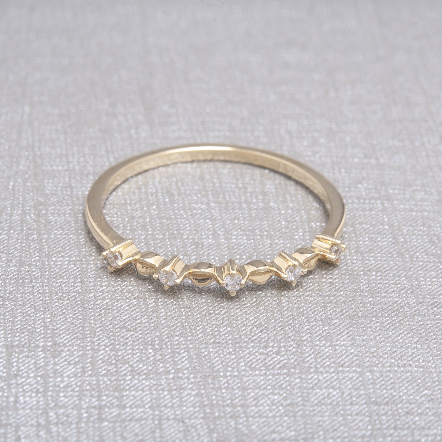 Reina Row Ring with Diamonds