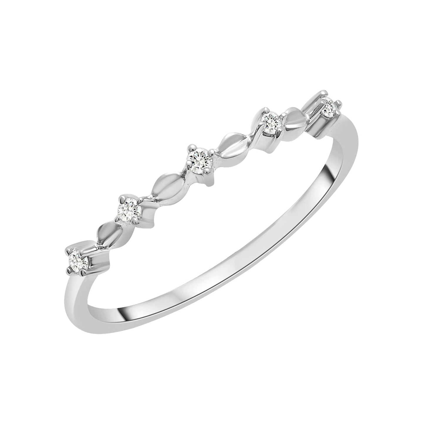 Reina Diamond Row Ring in White Gold