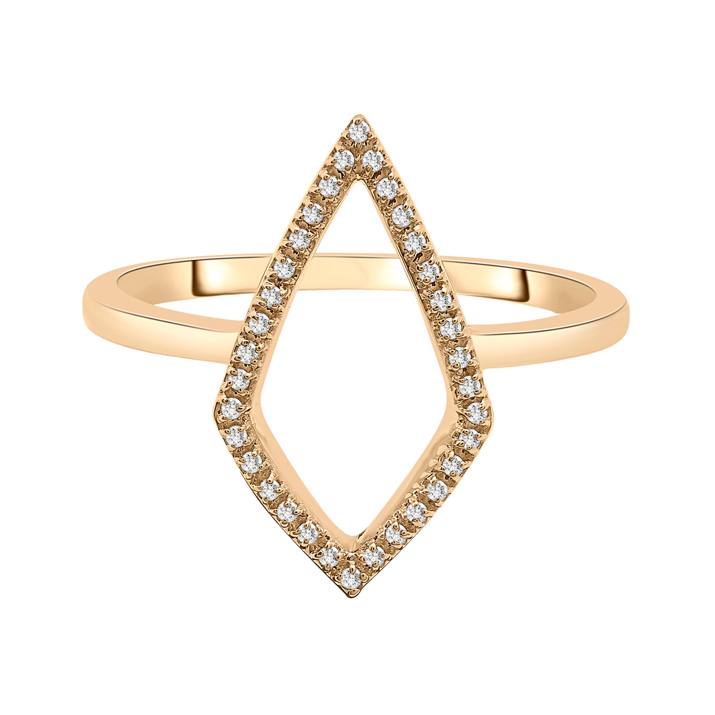 Rowan Open Shape Diamond Ring in Yellow Gold