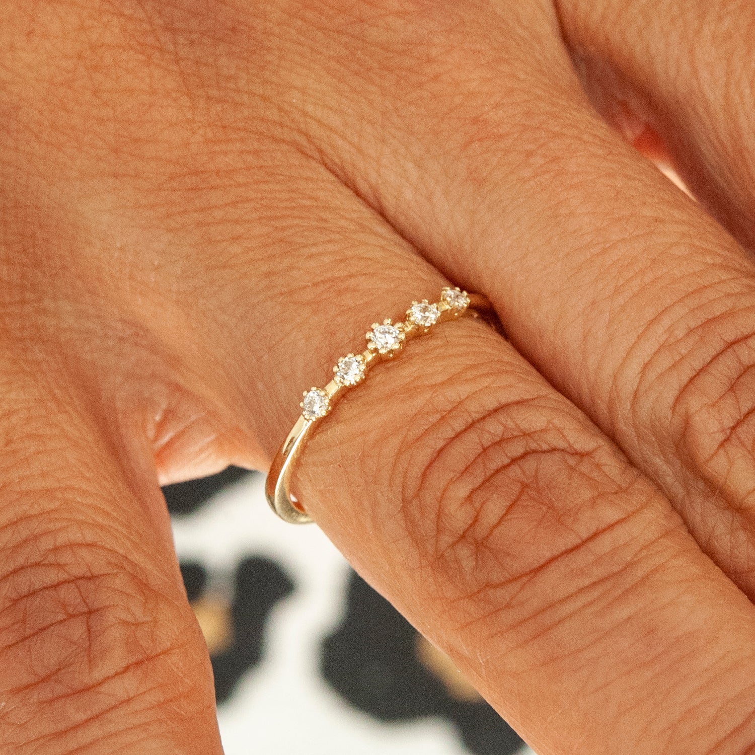 Rae Diamond Row Ring for Finger