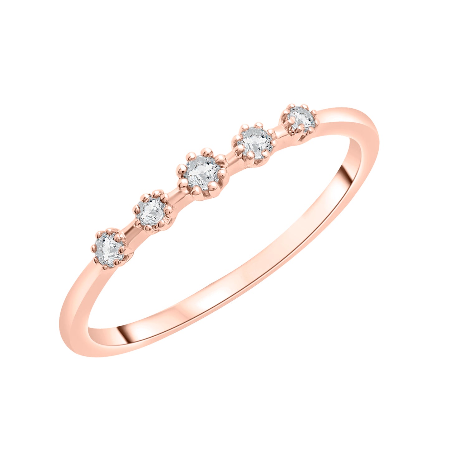 Rae Diamond Row Ring in Rose Gold
