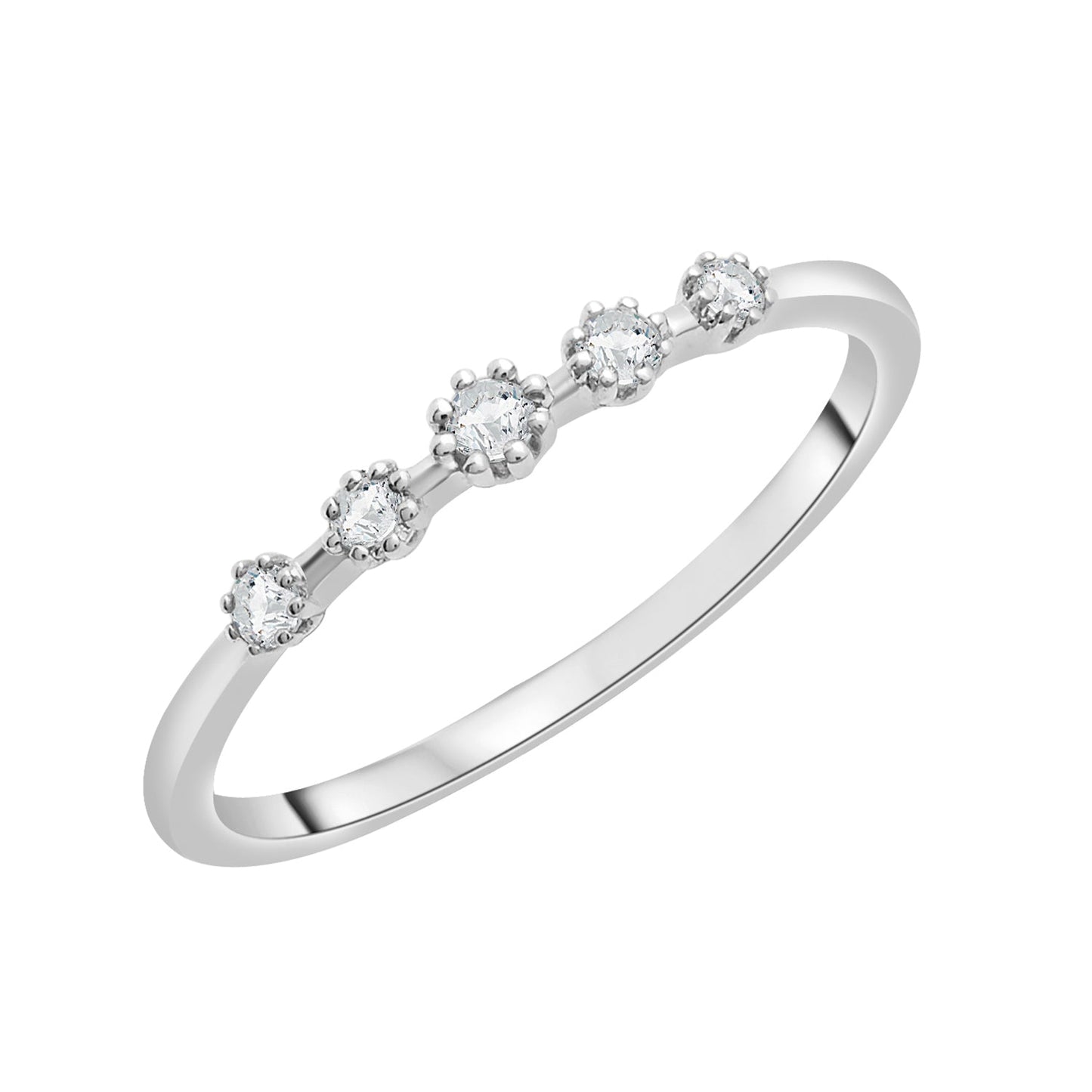 Rae Diamond Row Ring in White Gold