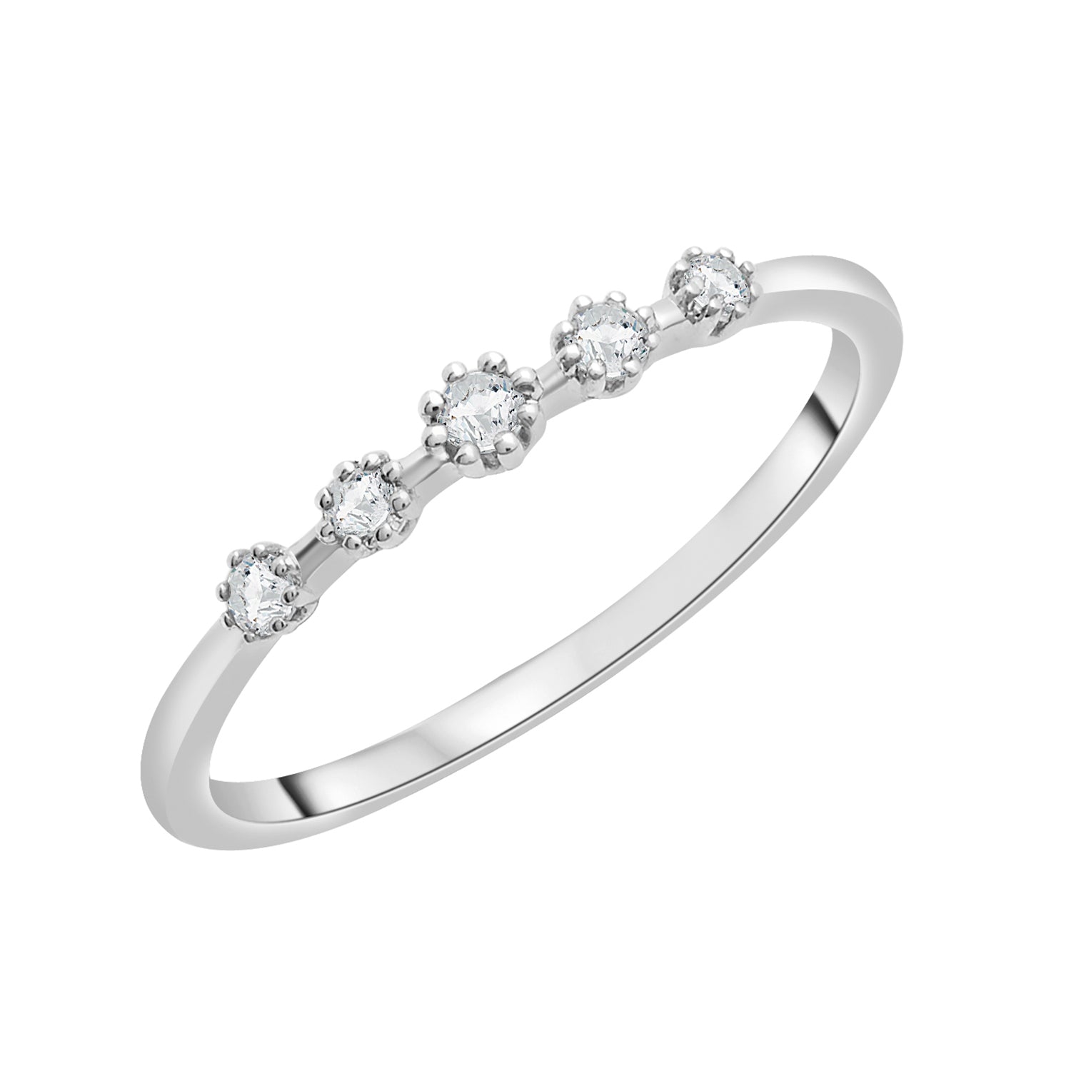 Rae Diamond Row Ring in White Gold