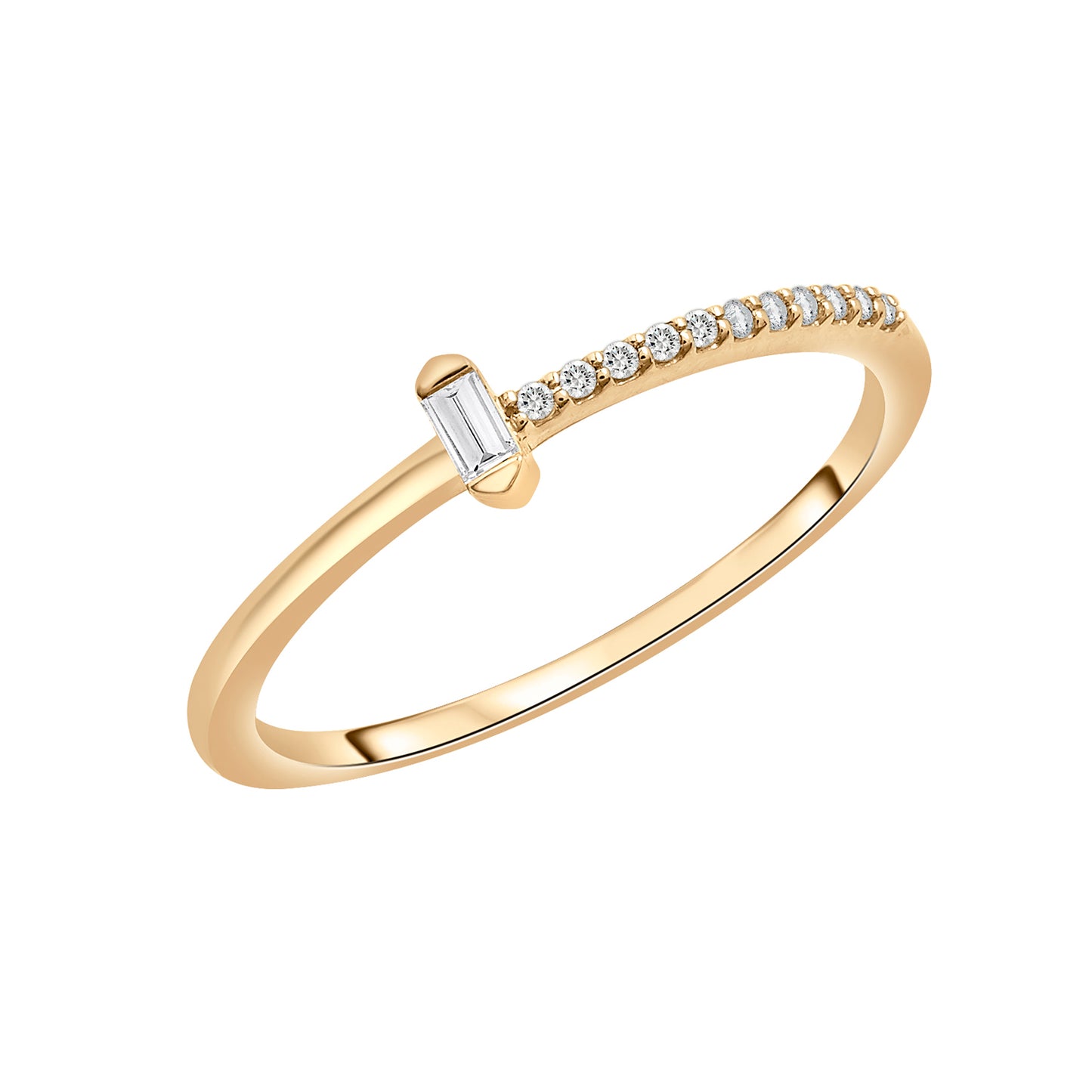 Raven Single Baguette Diamond Ring