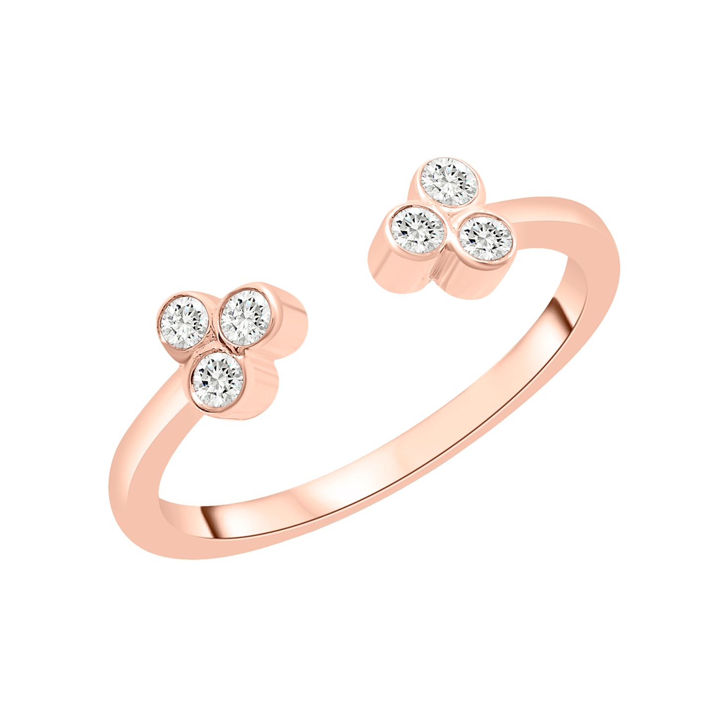 Ria Diamond Open Ring in Rose Gold