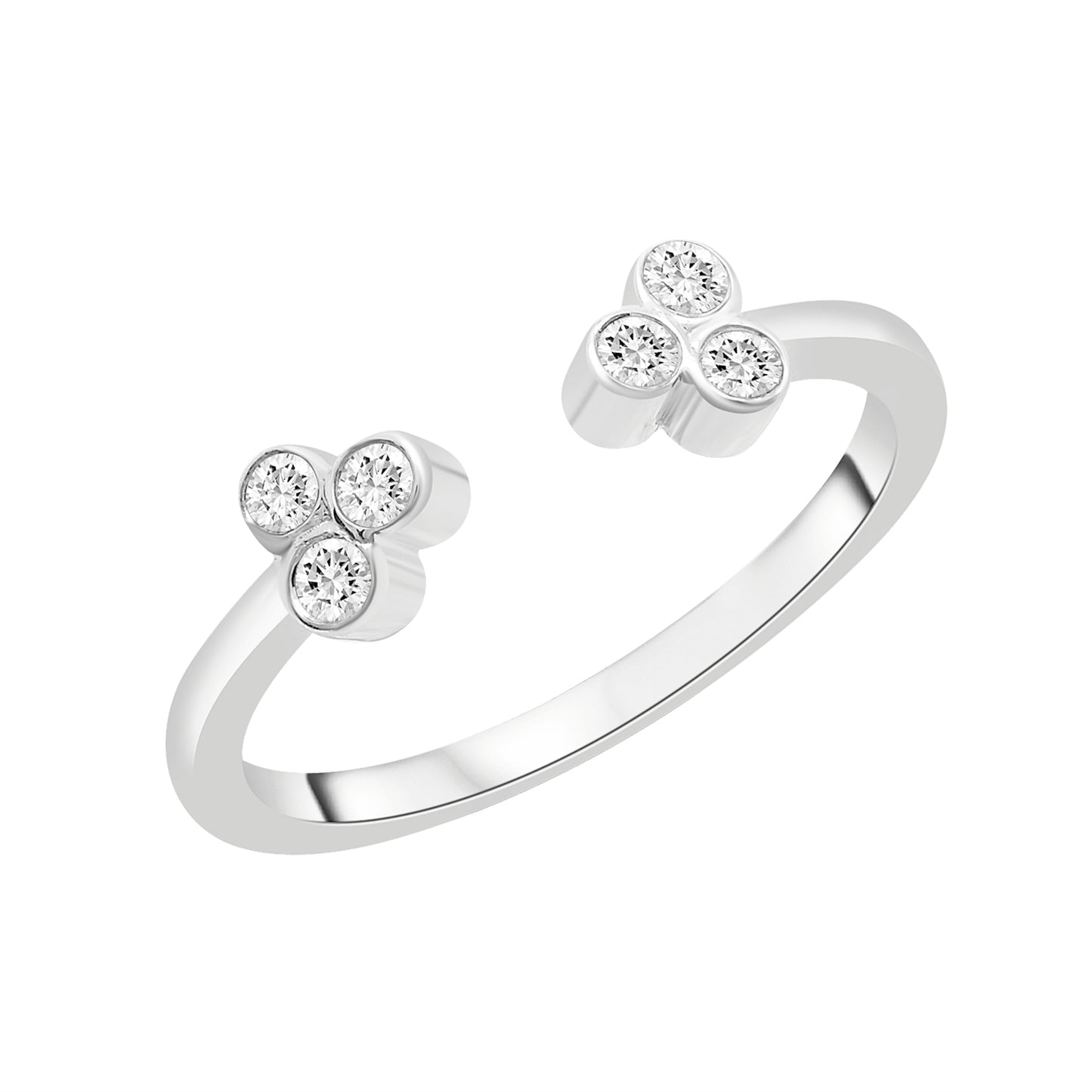 Ria Diamond Open Ring in White Gold