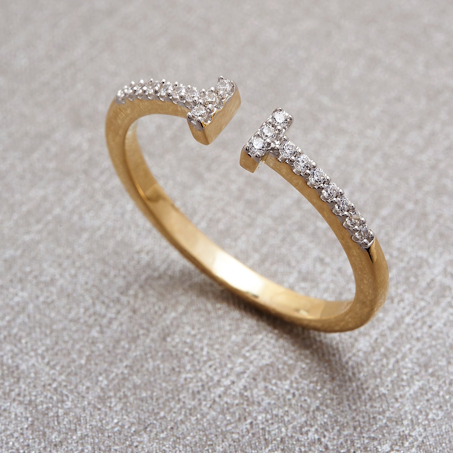Rebecca Diamond Open Ring in Yellow Gold