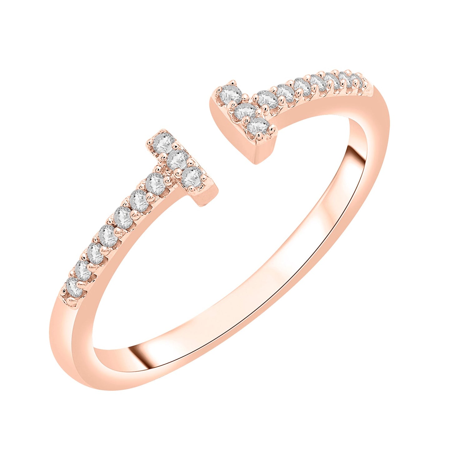 Rebecca Diamond Open Ring in Rose Gold