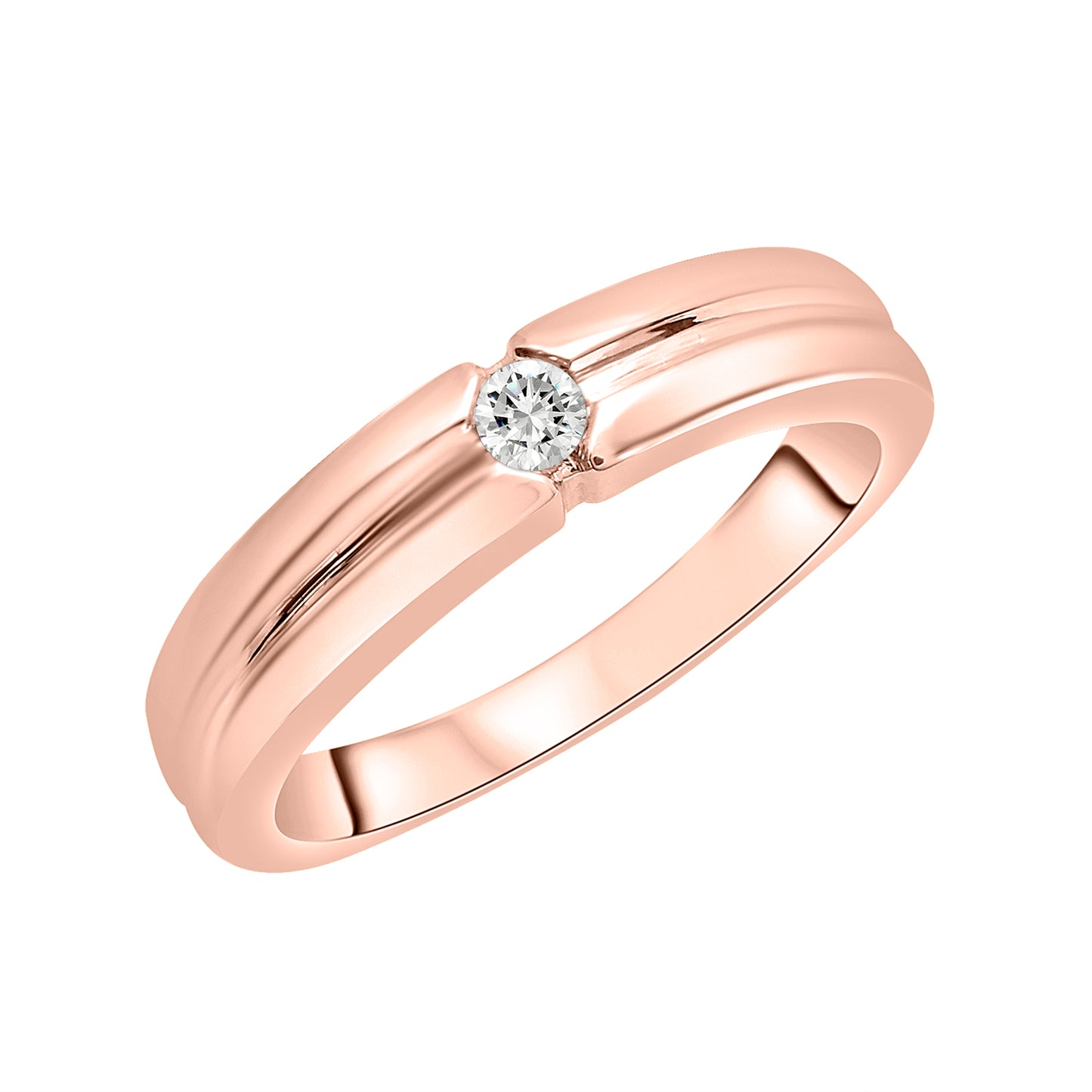 Single Stone Diamond Band in Rose Gold