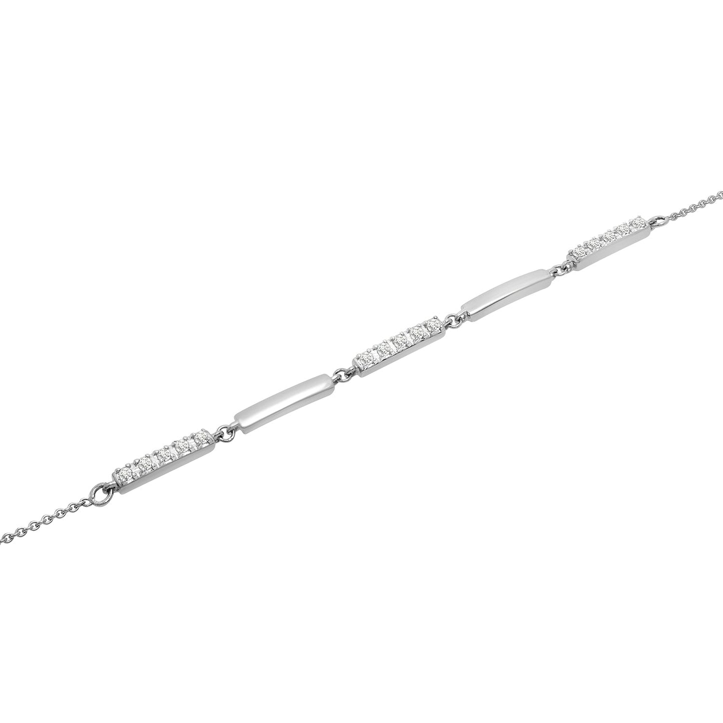 Atlas Diamond Bar Anklet in Silver Chain