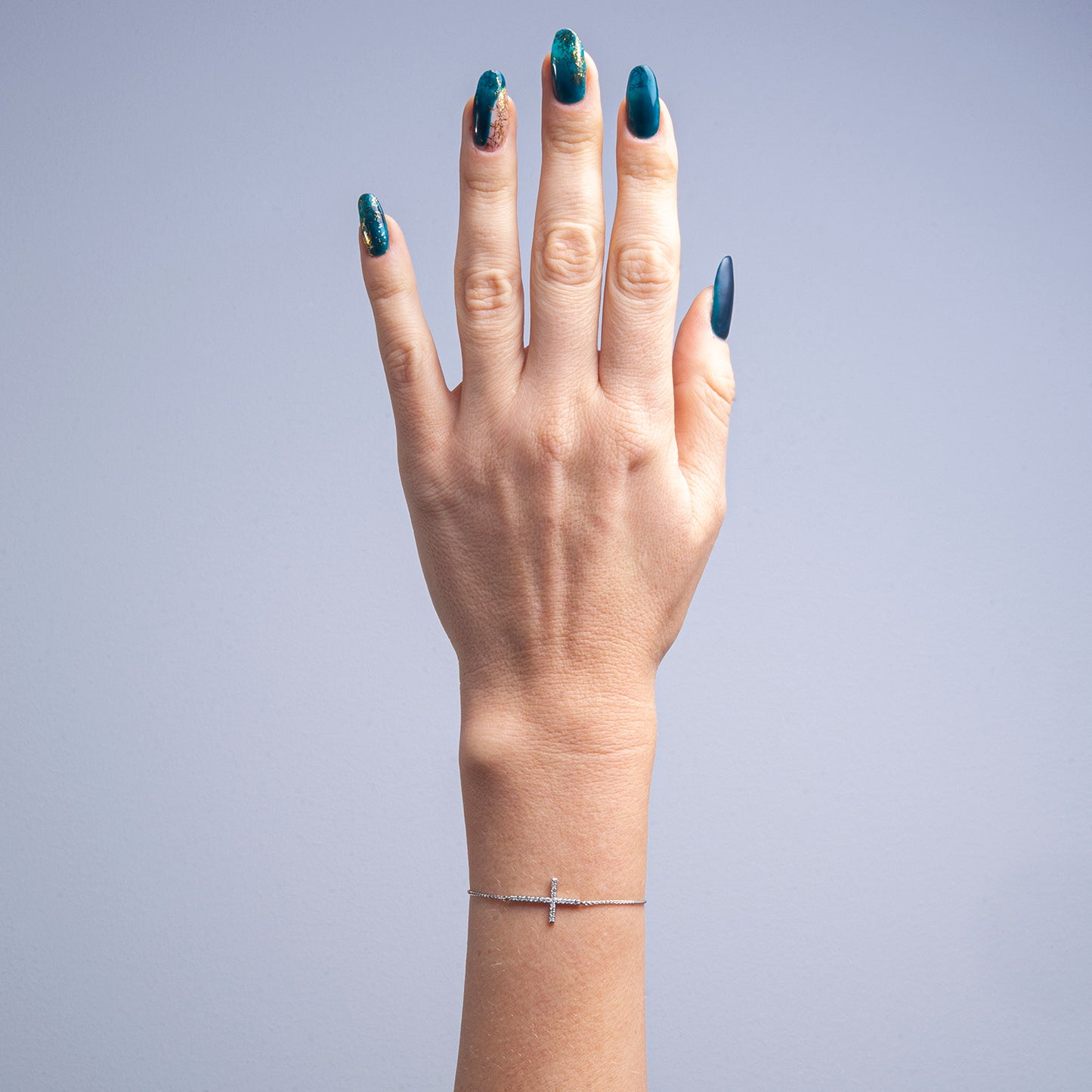 Brooke Diamond Cross Bolo Bracelet In Hand