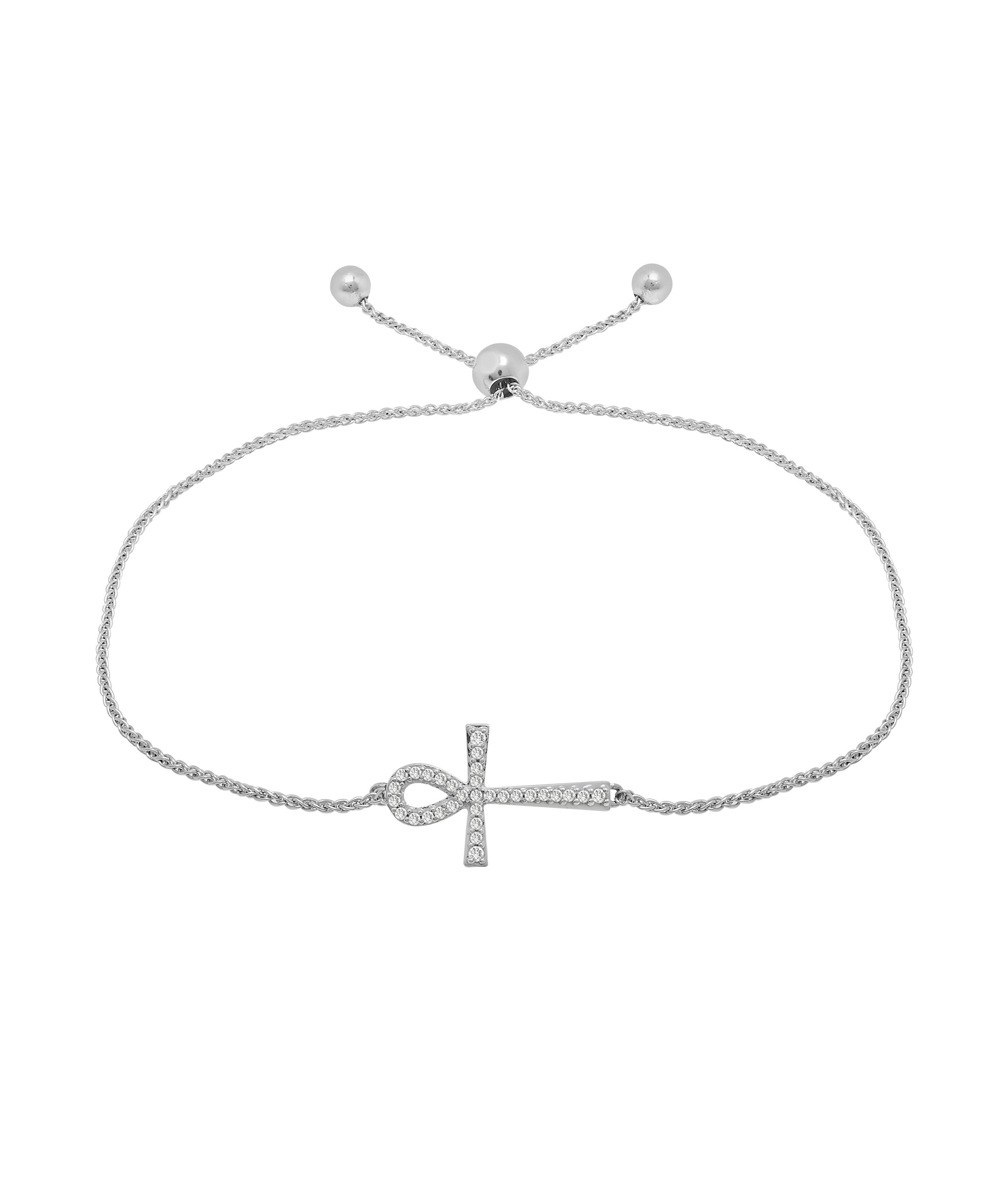 Brynn Ankh Diamond Cross Bolo Bracelet