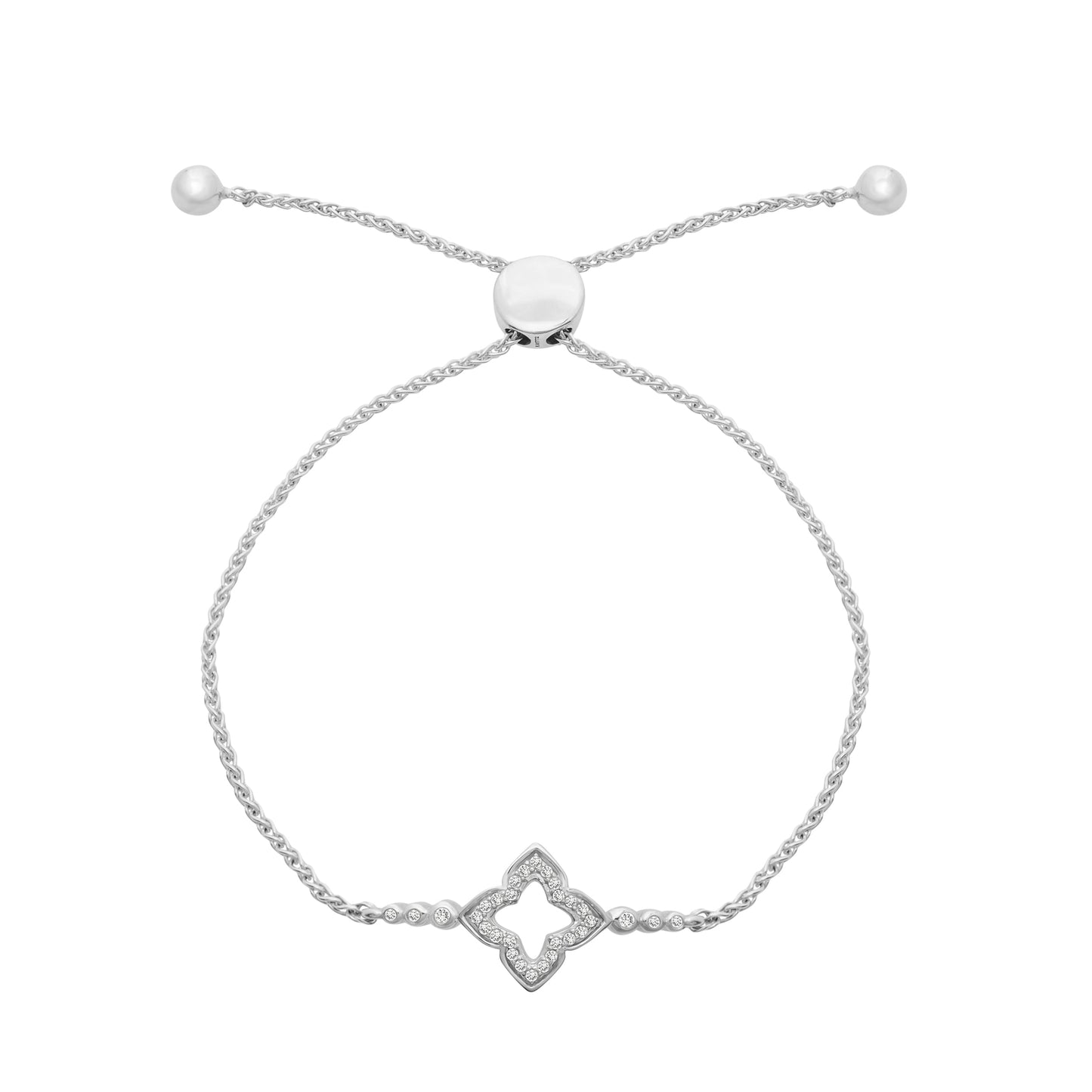 Briana Clover Bolo Bracelet in Silver