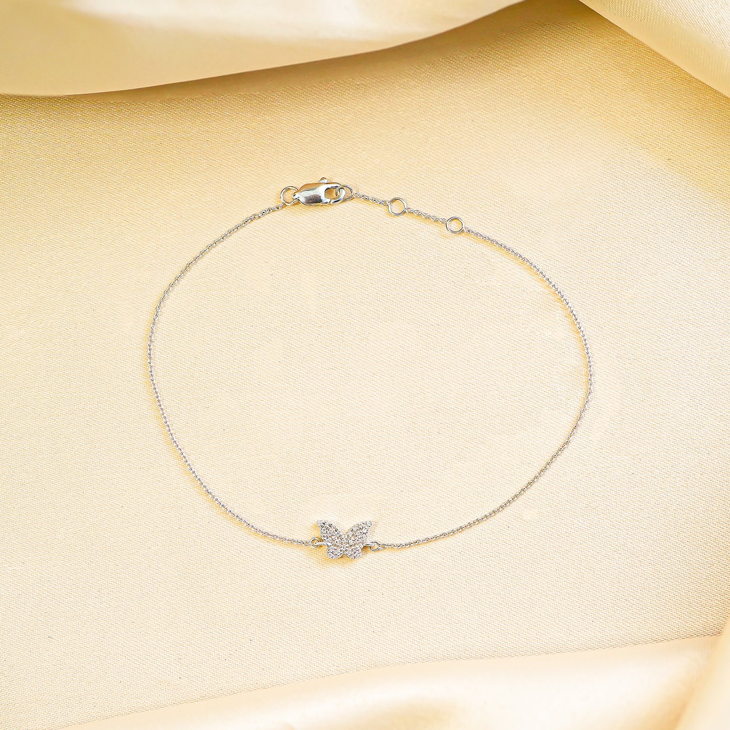 Brie Diamond Butterfly Bracelet in Slver chain