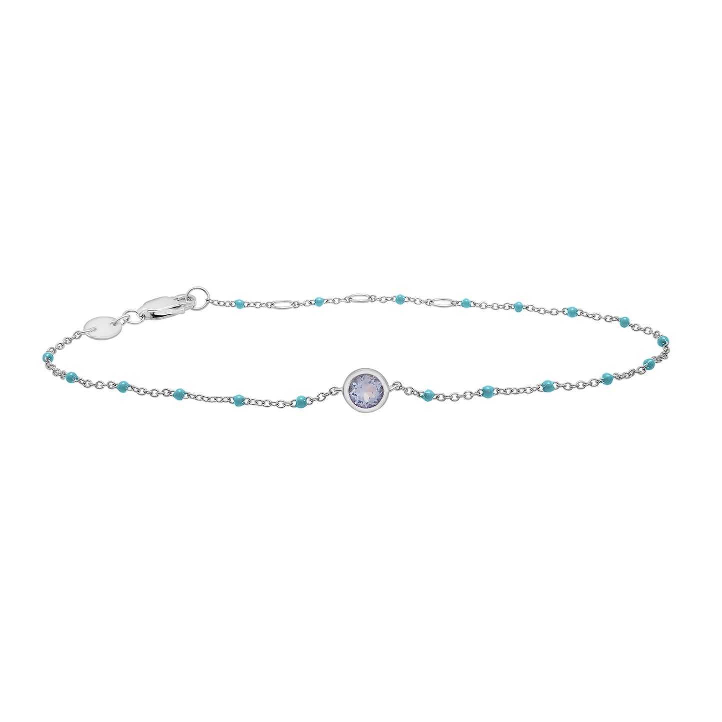 Birthstone Enamel Bracelet in light blue color