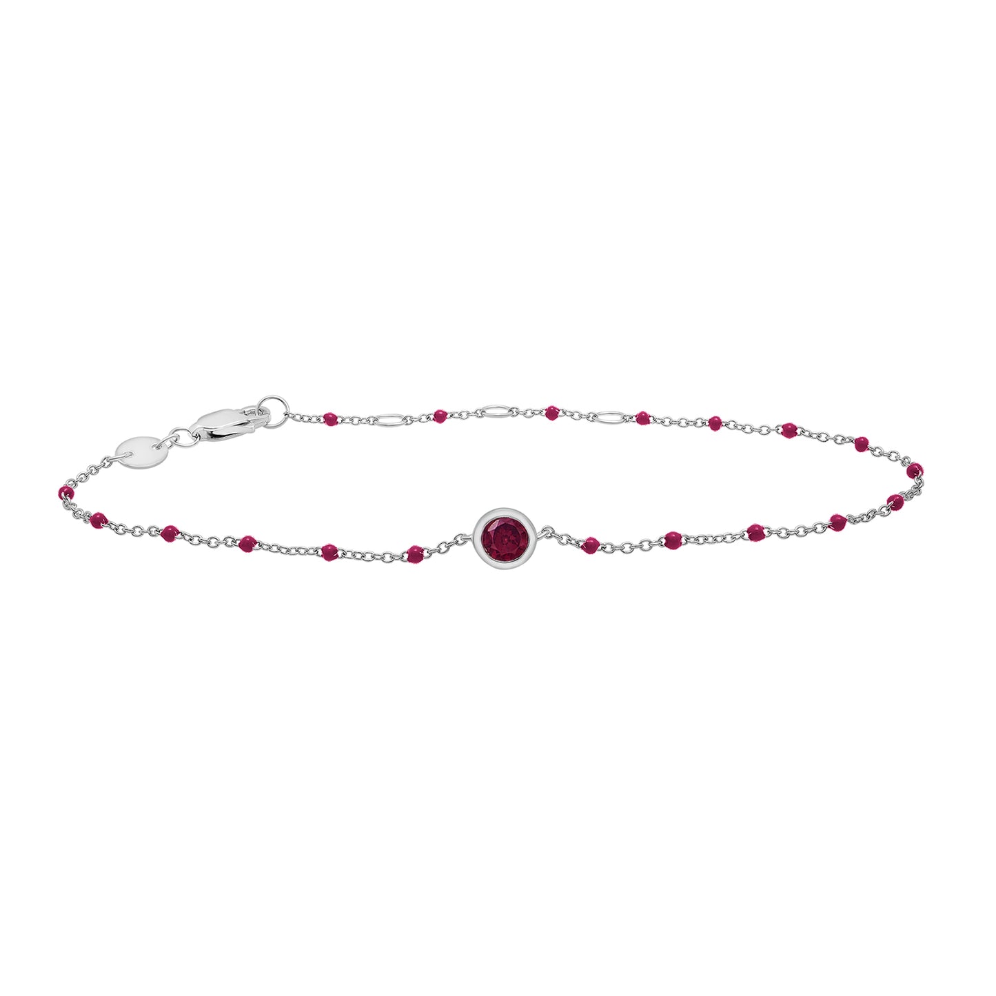 Birthstone Enamel Bracelet in Red Color