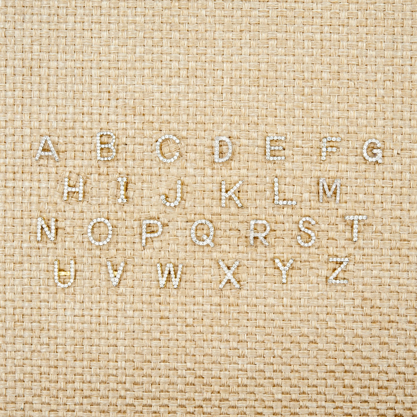 Single Initial Stud - B with Diamonds